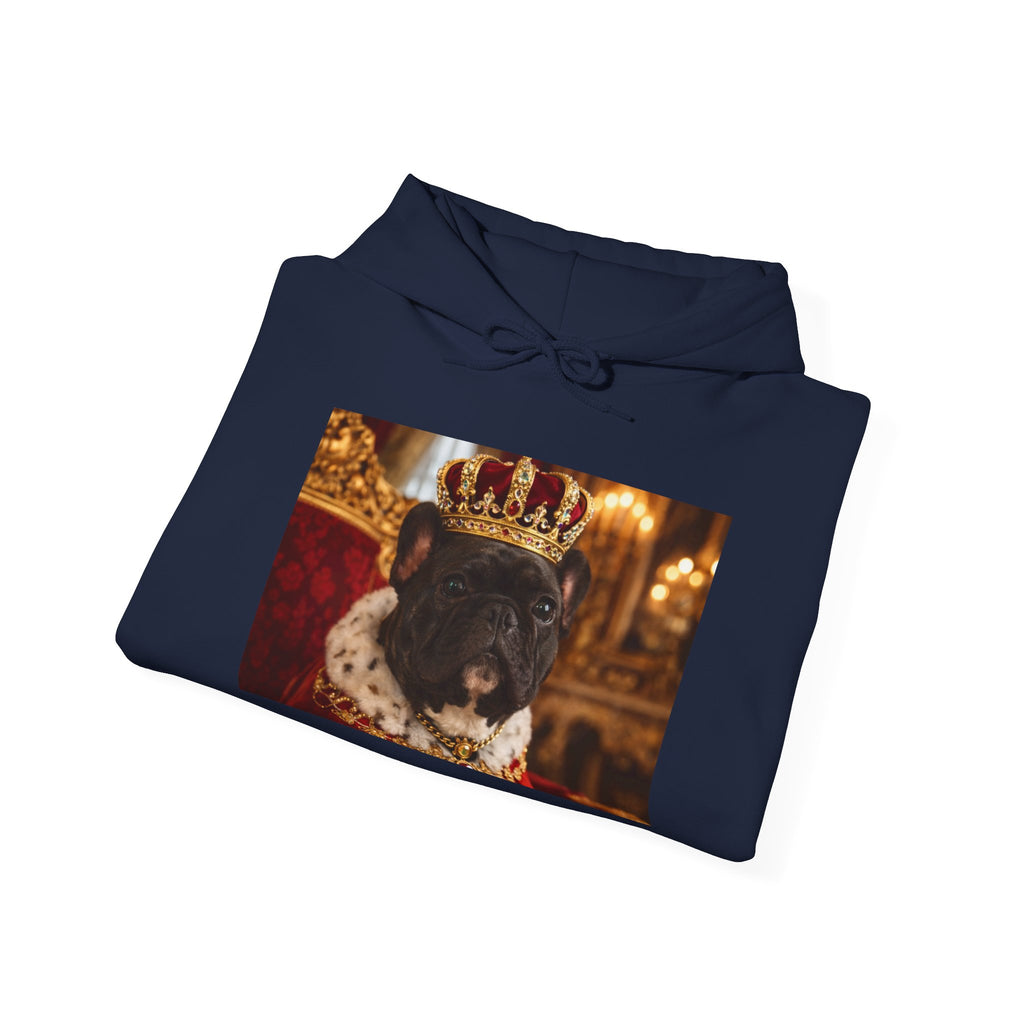 King Tuffy Crowned Dog Hoodie — Royal Dog Portrait Sweatshirt