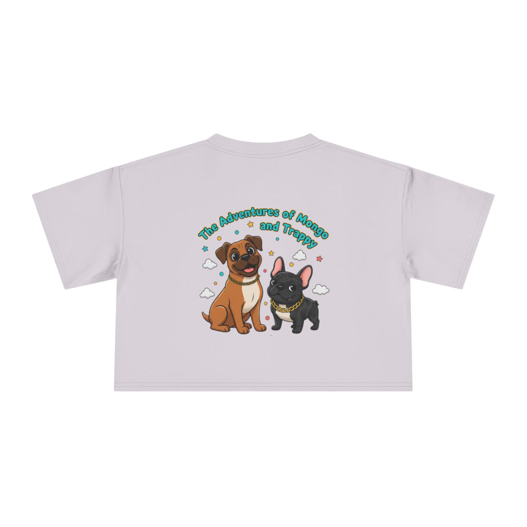 Adventures of Mongo & Trappy Crop Tee  Cute French Bulldog Graphic