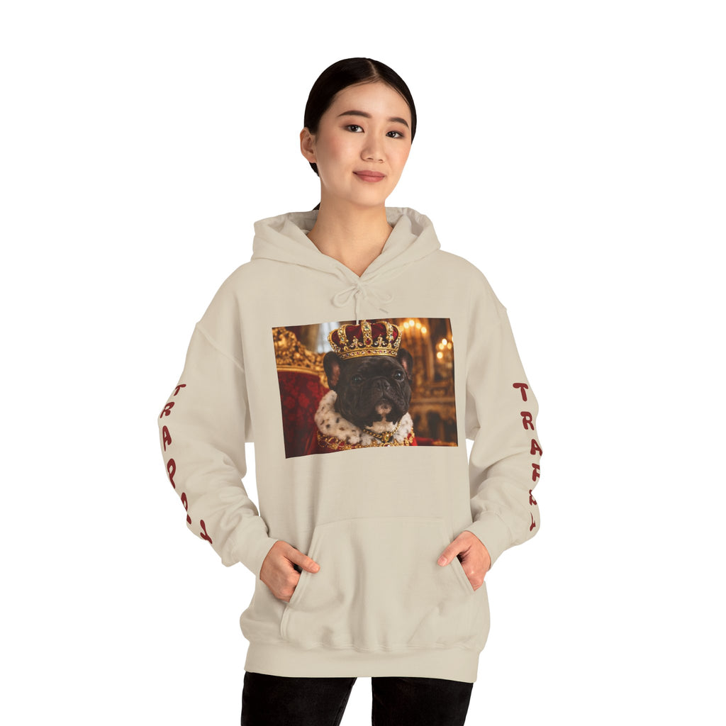 King Tuffy Crowned Dog Hoodie — Royal Dog Portrait Sweatshirt