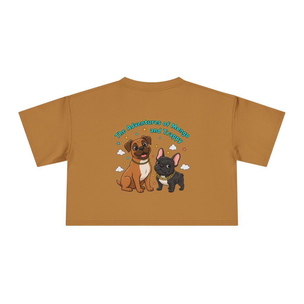 Adventures of Mongo & Trappy Crop Tee  Cute French Bulldog Graphic