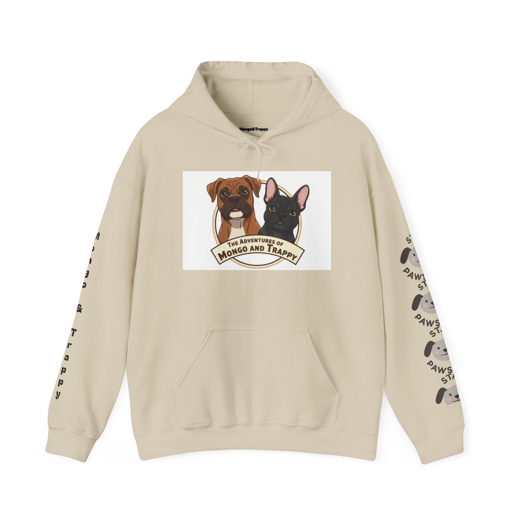 Stay Pawsitive Mongo and Trappy Dog Portrait Hoodie