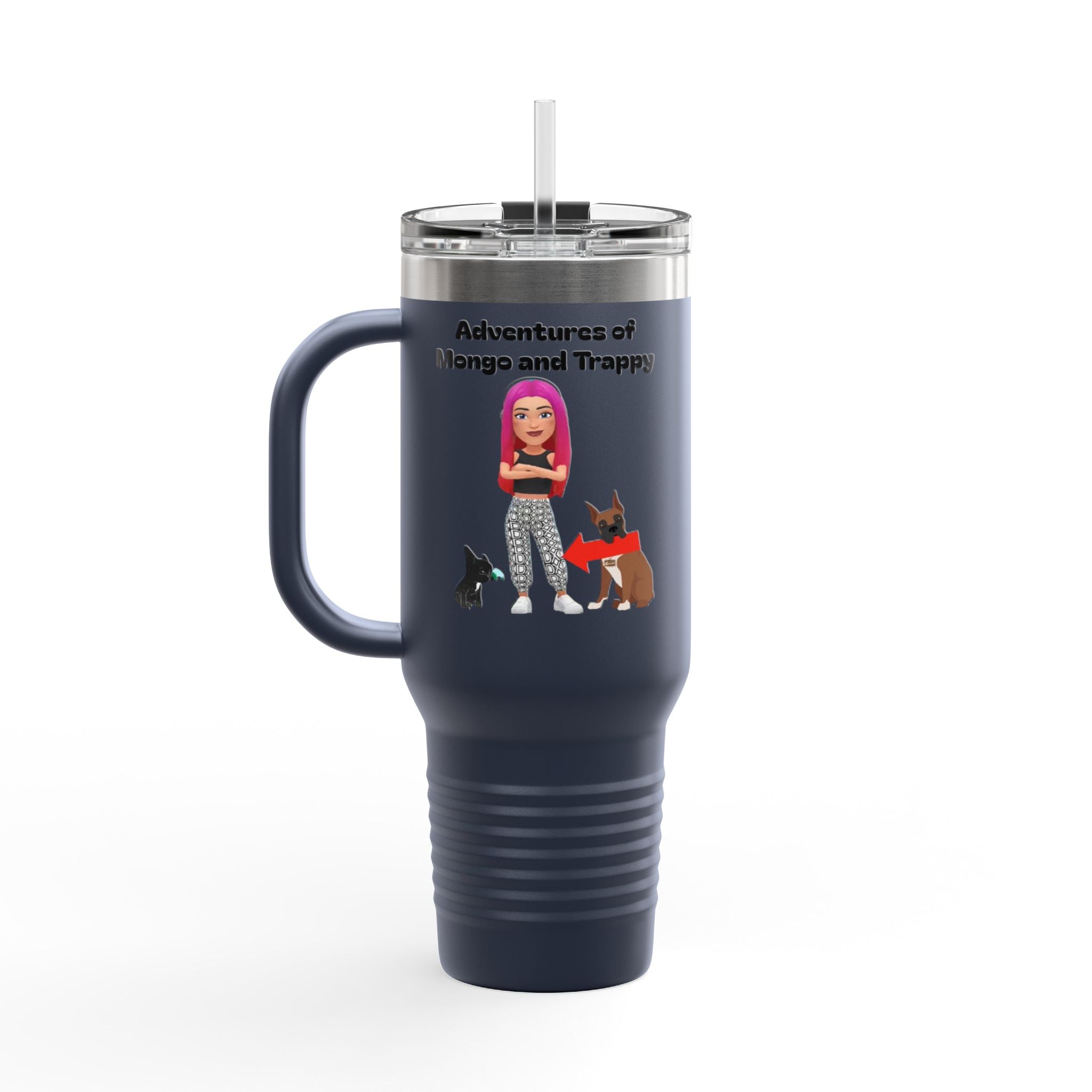 40oz Insulated Travel Mug — Adventures of Mongo and Trappy Personalized Pet & Owner Tumbler