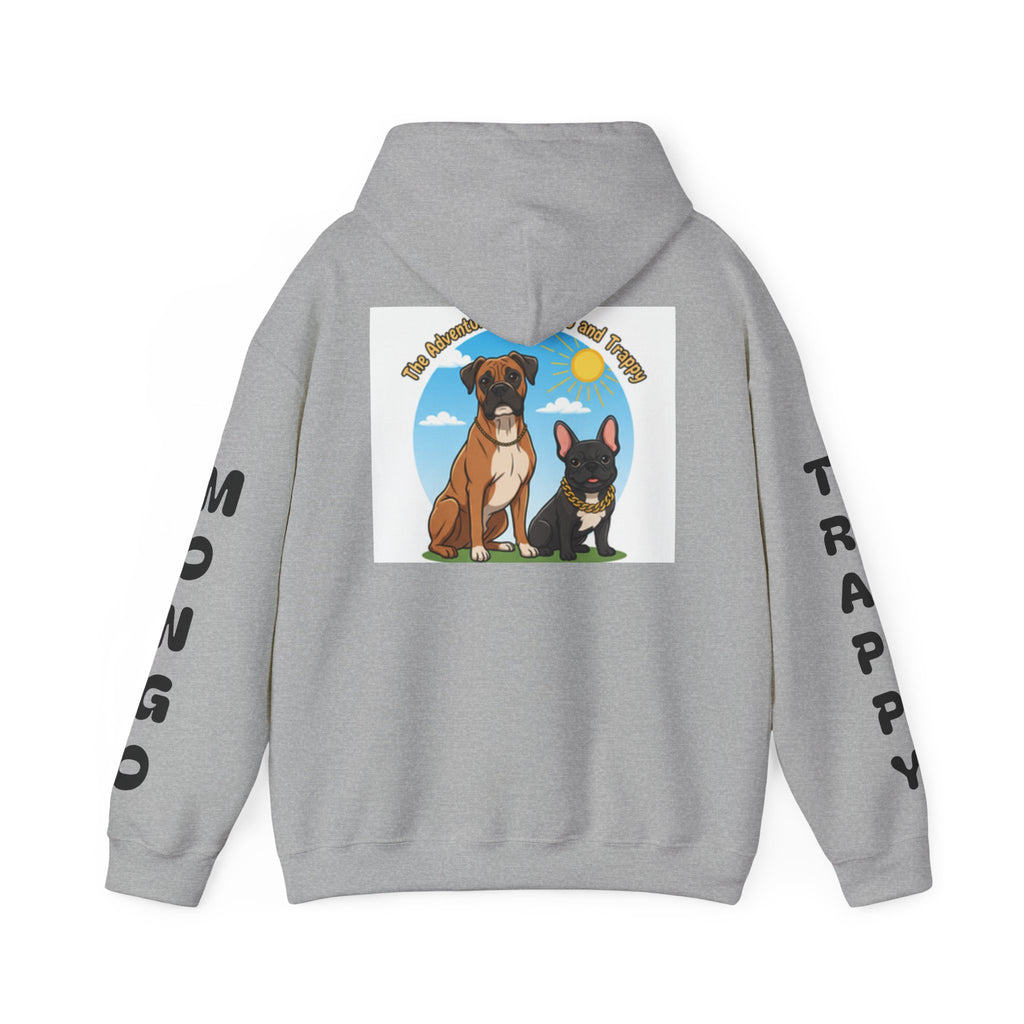 Dog Adventure Hoodie — "The Adventures of Mongo & Trappy" Graphic Hooded Sweatshirt