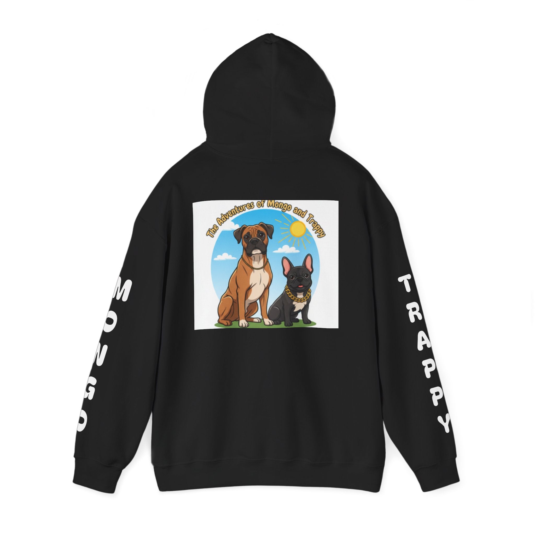 Dog Adventure Hoodie — "The Adventures of Mongo & Trappy" Graphic Hooded Sweatshirt