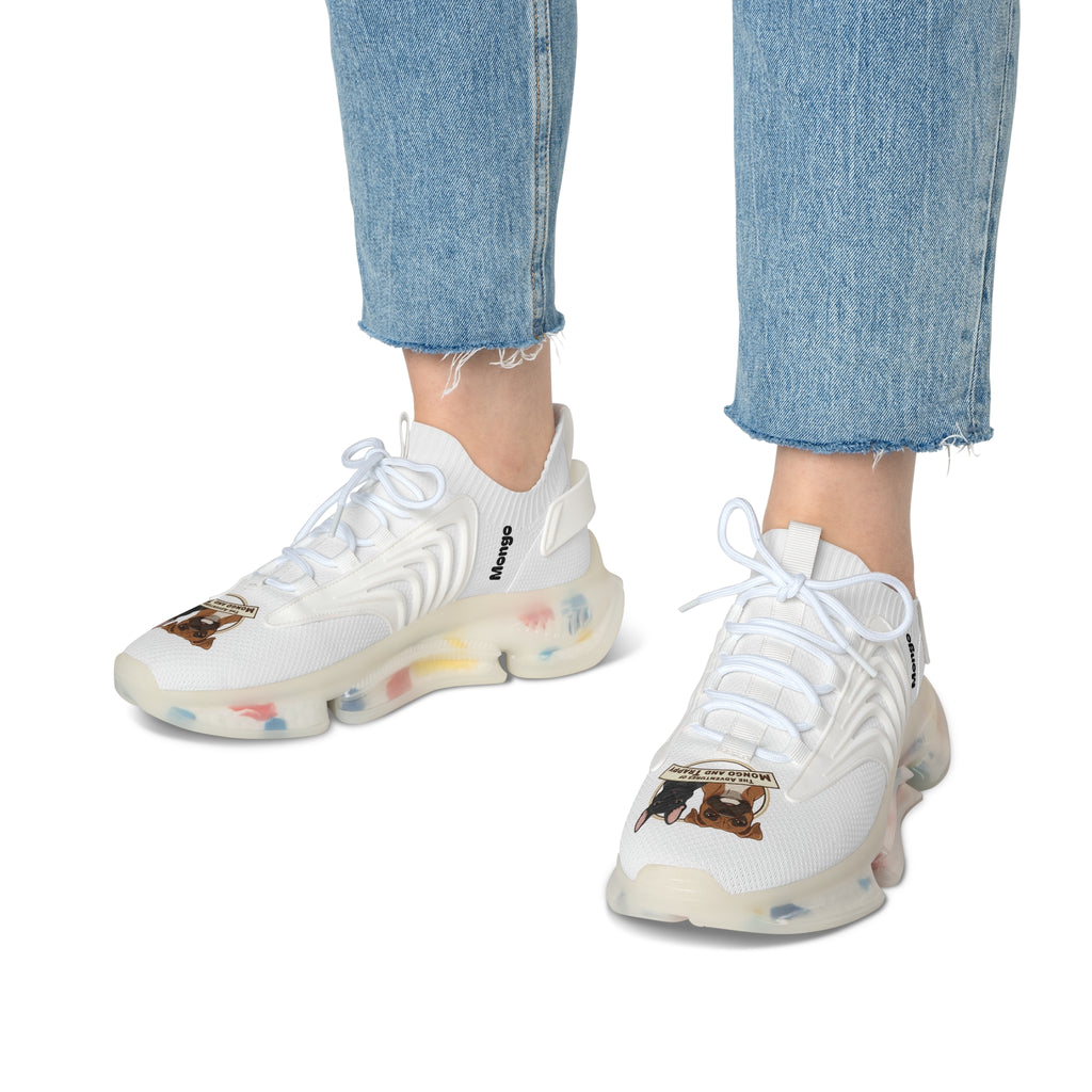 Women’s Mesh Sneakers — Cute Bulldog Patch Athletic Shoes