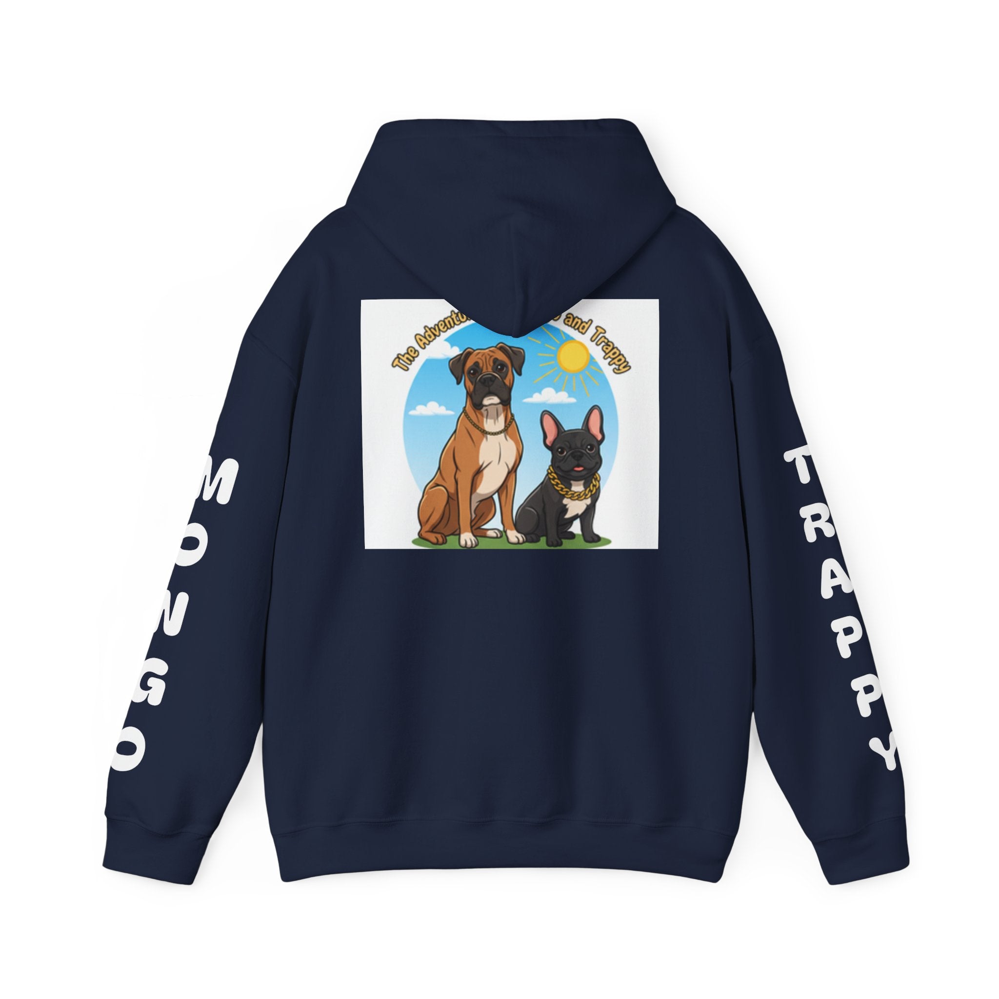 Dog Adventure Hoodie — "The Adventures of Mongo & Trappy" Graphic Hooded Sweatshirt