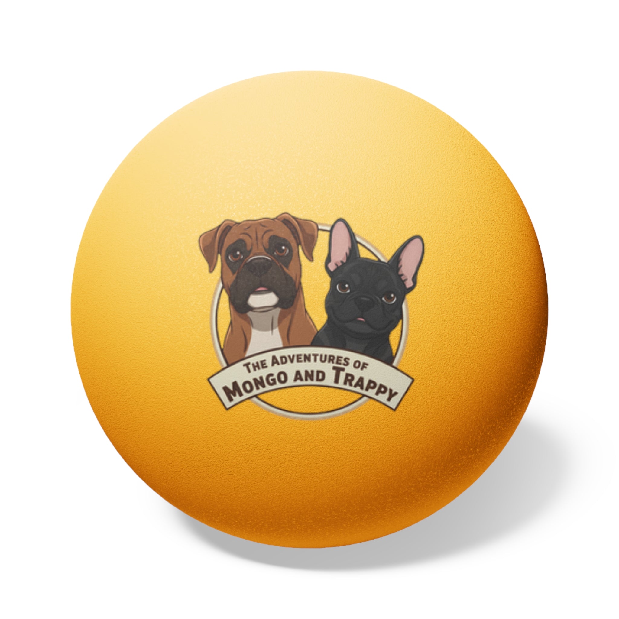 Dog Cartoon Ping Pong Balls – "The Adventures of Mongo and Trappy" (6-Pack)
