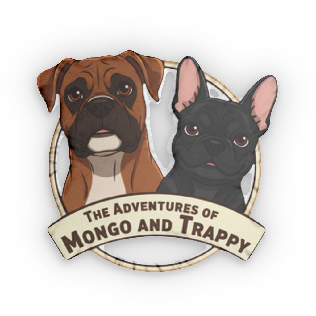Custom Dog Portrait Pillow — "The Adventures of Mongo and Trappy"