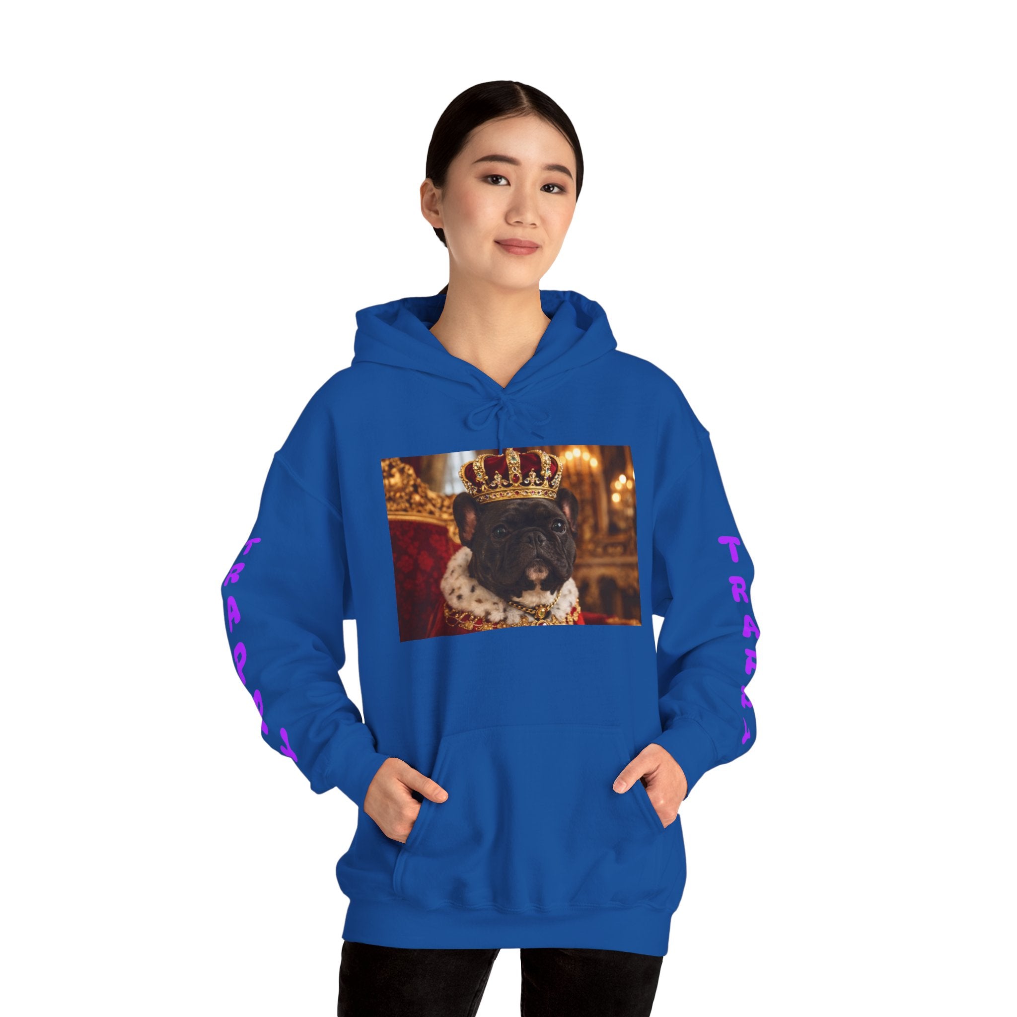 King Tuffy Crowned Dog Hoodie — Royal Dog Portrait Sweatshirt