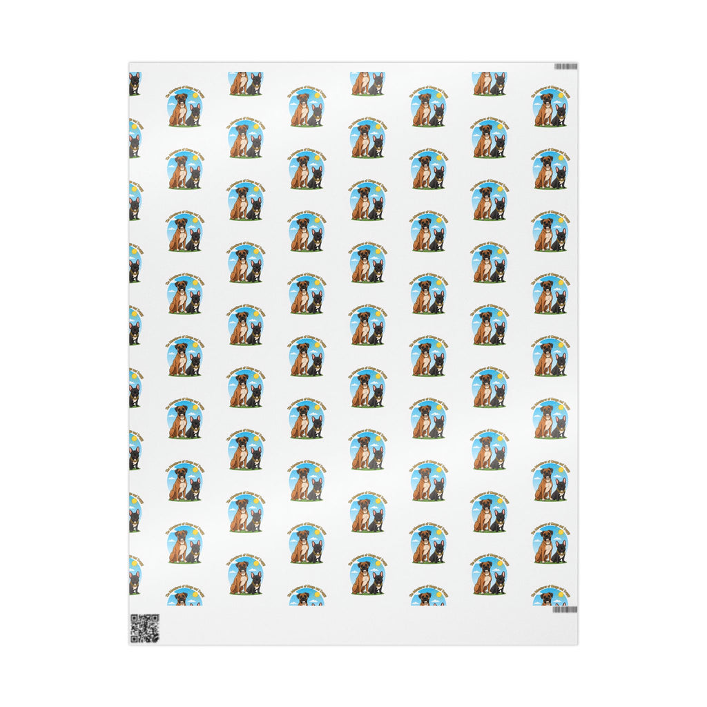 Gift Wrap Paper — Cute Dog Pattern with 'Dog Mom' Design