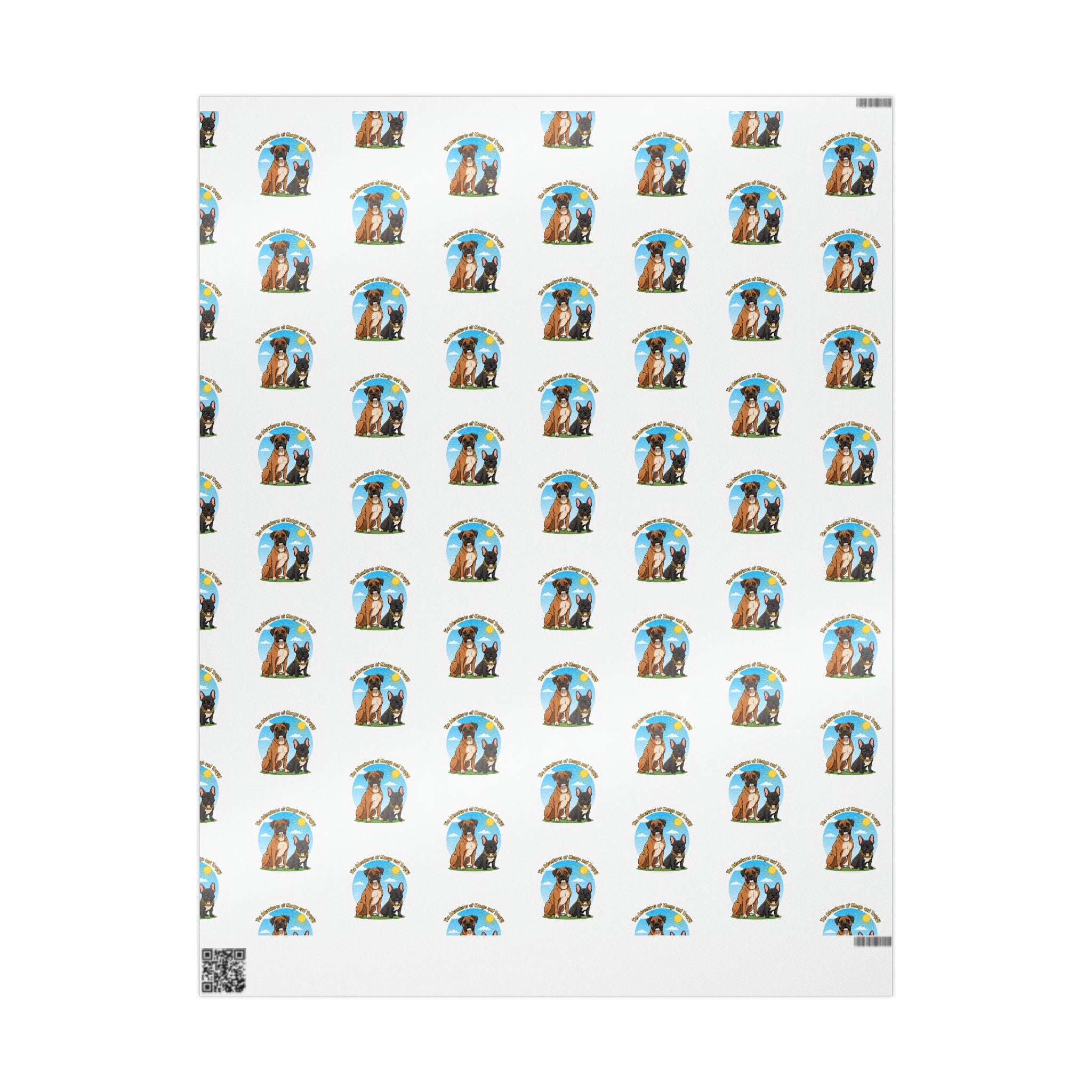 Gift Wrap Paper — Cute Dog Pattern with 'Dog Mom' Design