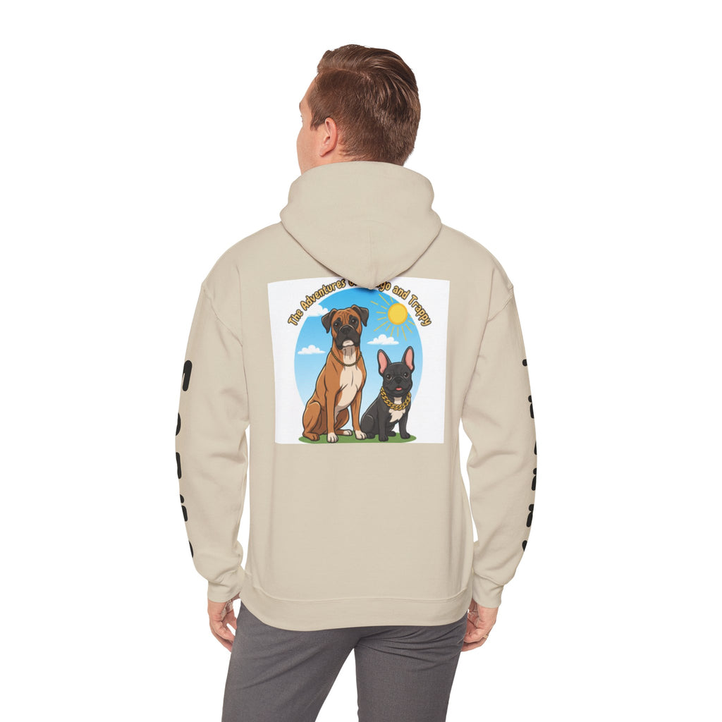 Dog Adventure Hoodie — "The Adventures of Mongo & Trappy" Graphic Hooded Sweatshirt