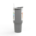 40oz Insulated Travel Mug — "My Adventures with Mongo and Trapper" Dog Portrait Tumbler
