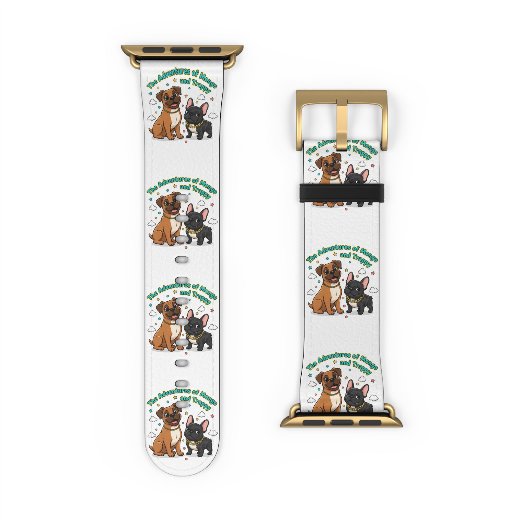 Dog Lover Watch Band — Cute Cartoon Dogs with 'A House is a Home with Dogs' Design