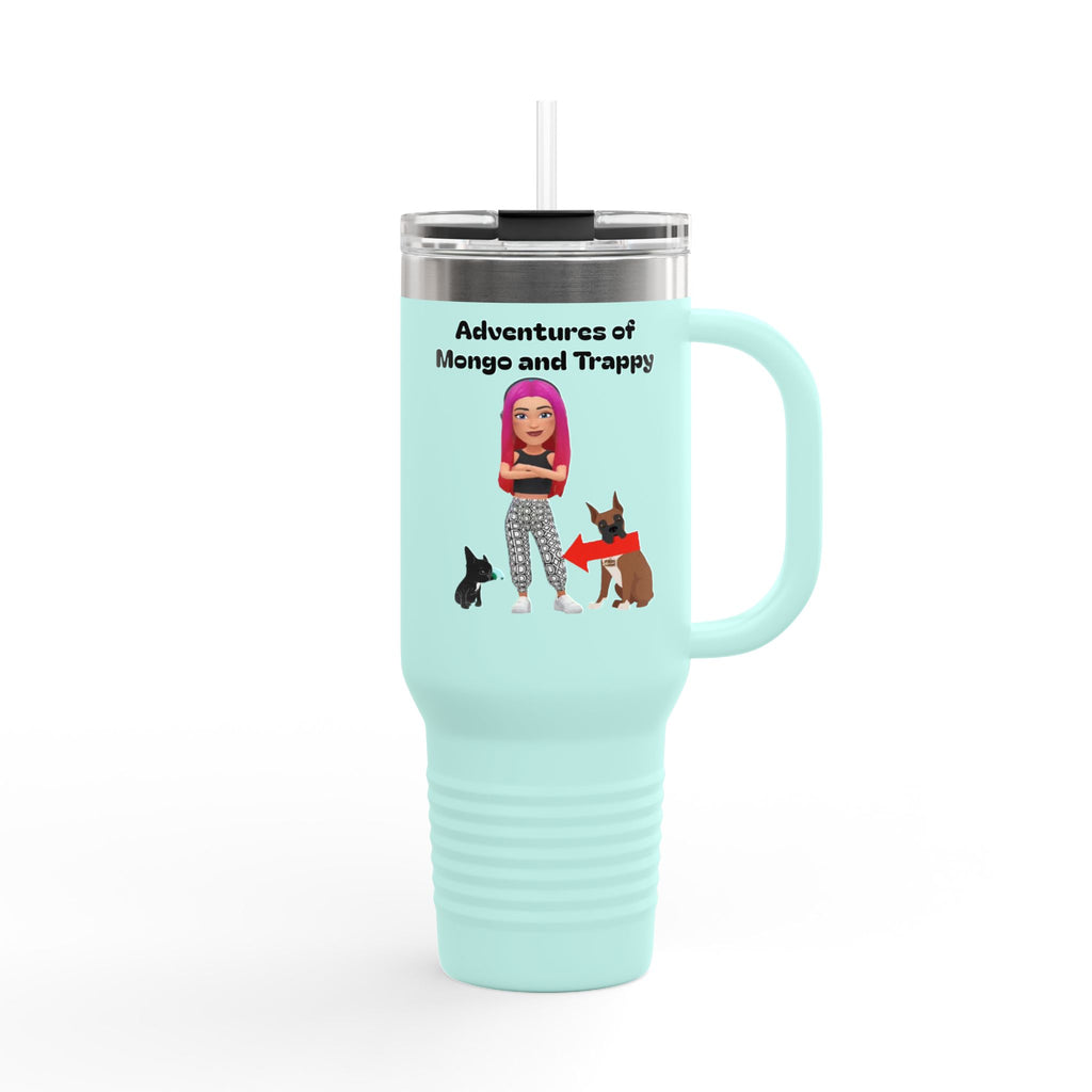 40oz Insulated Travel Mug — Adventures of Mongo and Trappy Personalized Pet & Owner Tumbler