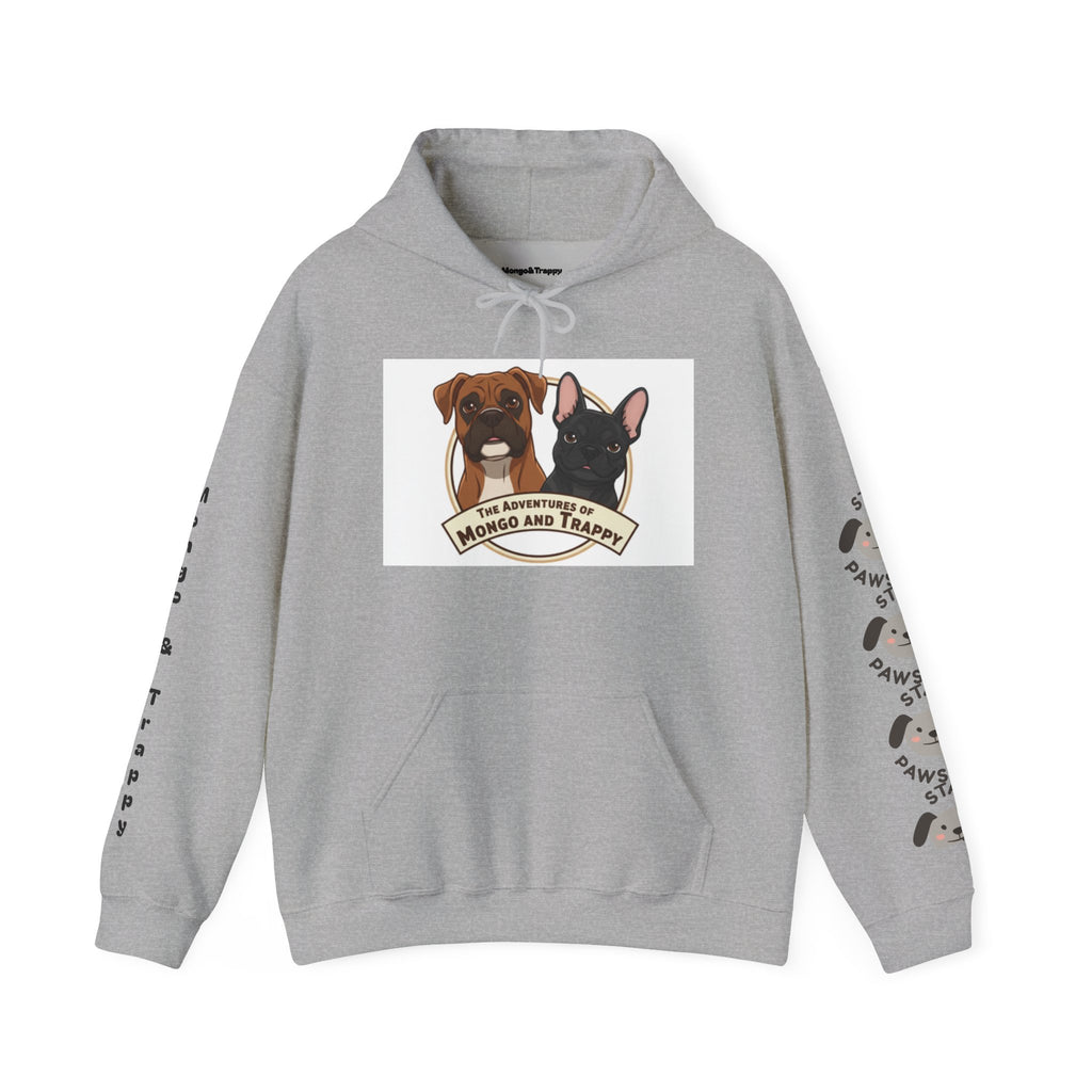 Stay Pawsitive Mongo and Trappy Dog Portrait Hoodie