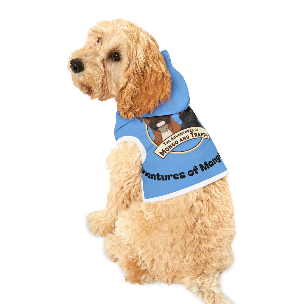 Pet Hoodie — "The Adventures of Mongo and Trappy" Blue Dog Hoodie for Small Pets