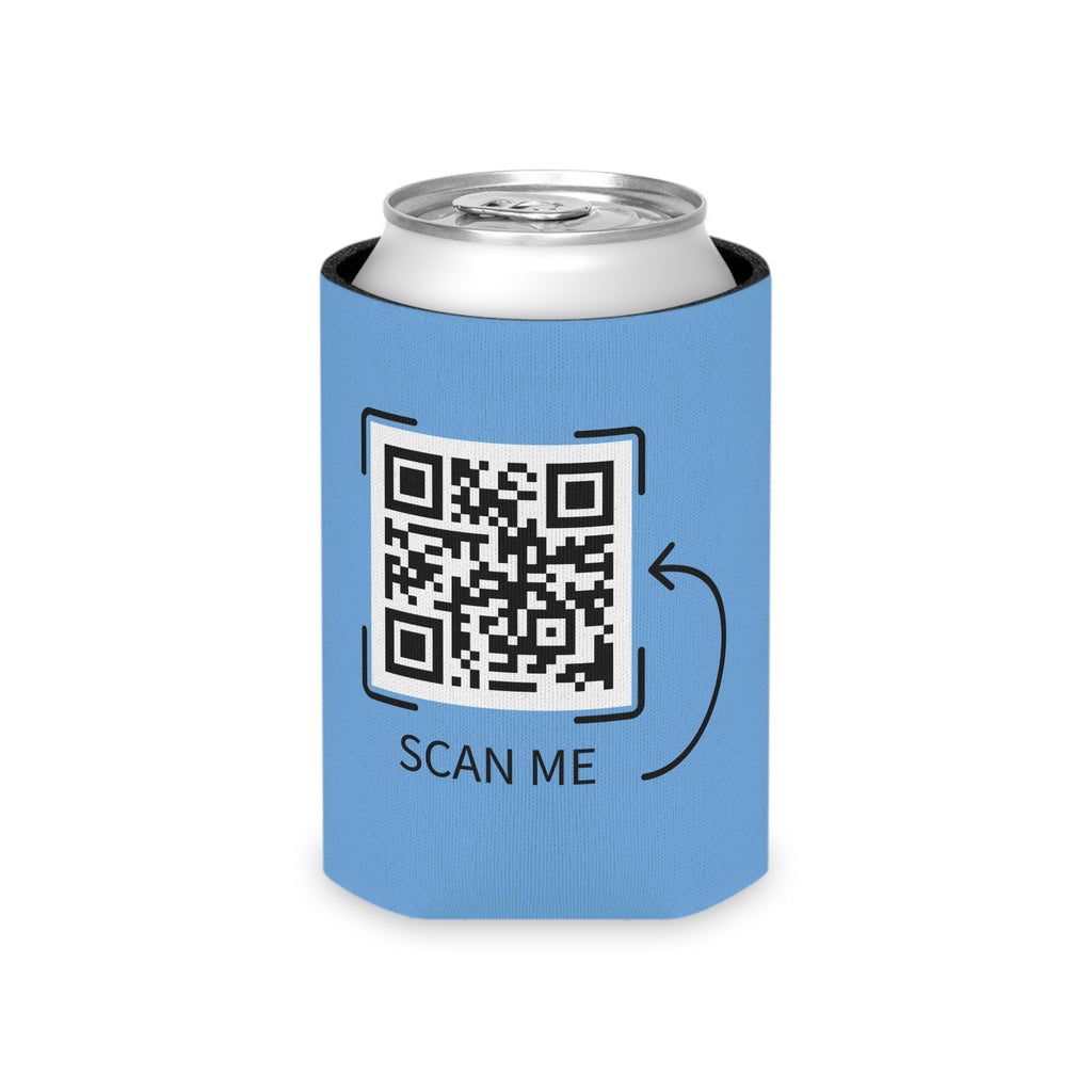 Can Cooler — 'Adventures of Mongo and Trappy' Book Cover Design with QR Code