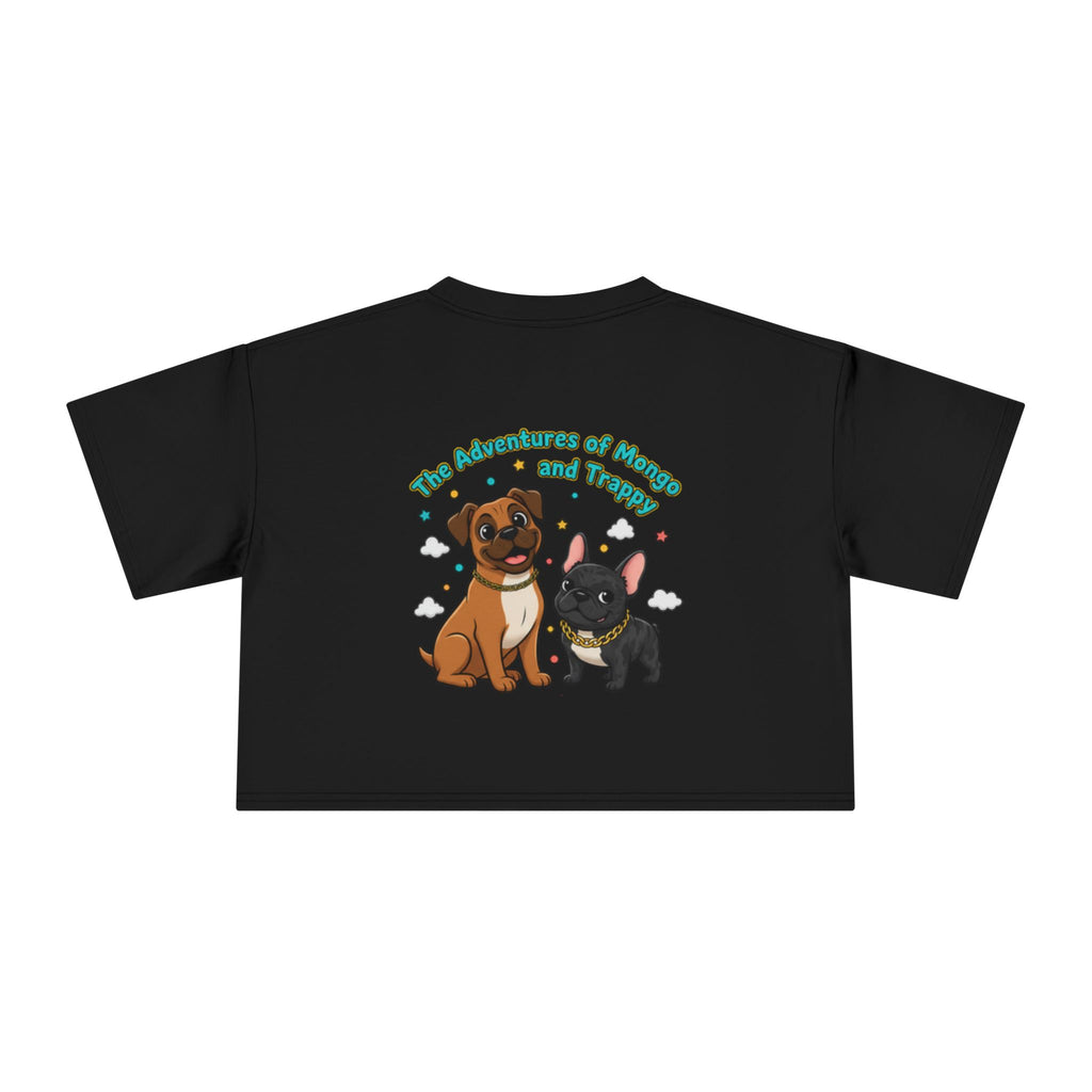 Adventures of Mongo & Trappy Crop Tee  Cute French Bulldog Graphic