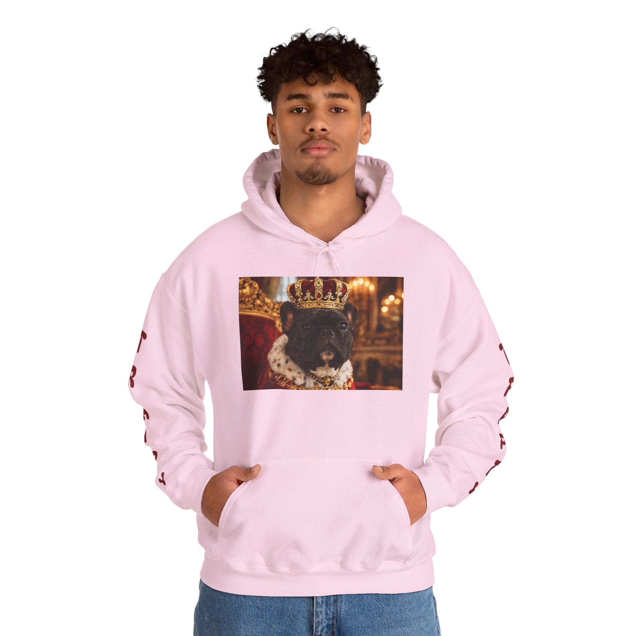 King Tuffy Crowned Dog Hoodie — Royal Dog Portrait Sweatshirt