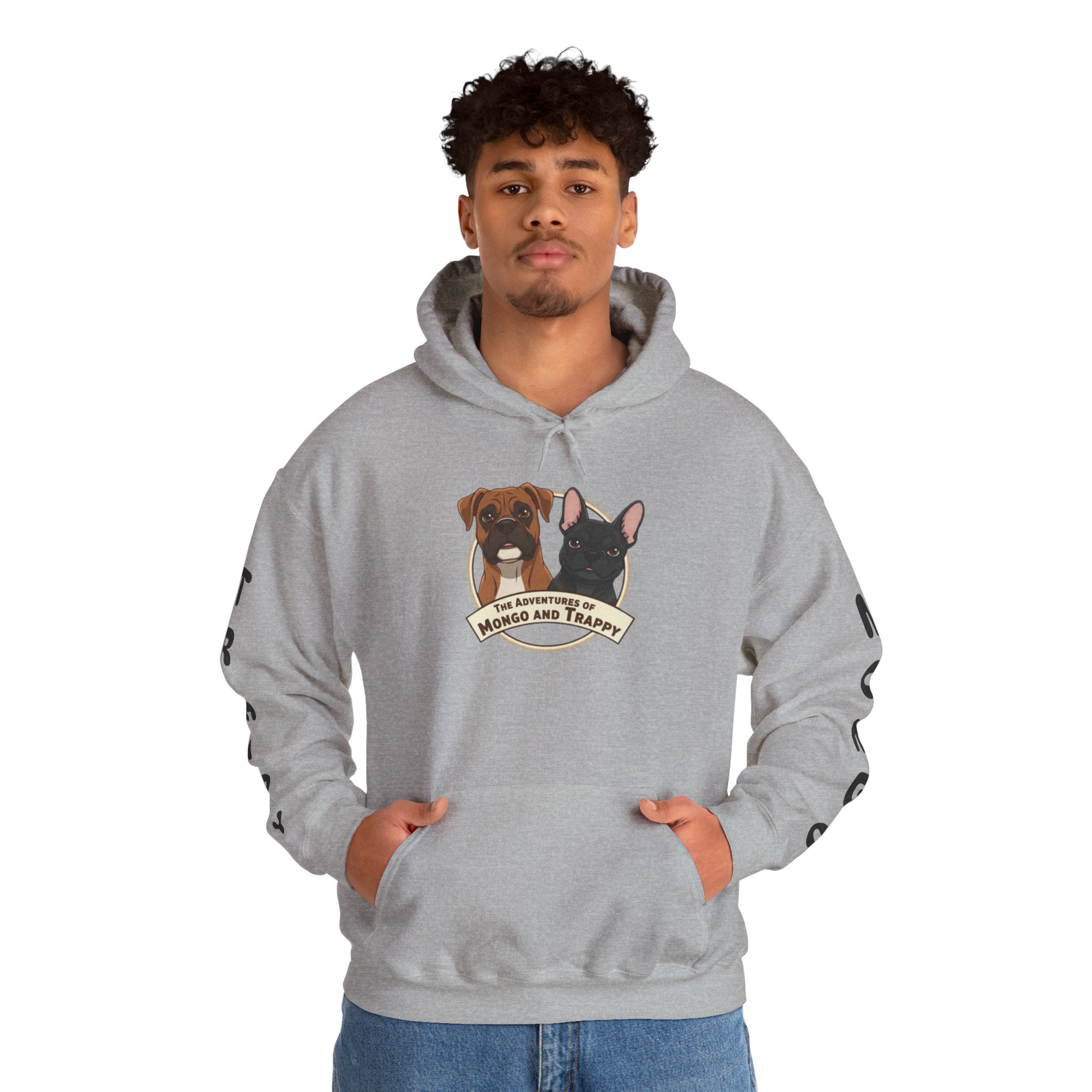 Dog Duo Hoodie — "Mongo and Trappy" Portrait Hoodie with QR Code