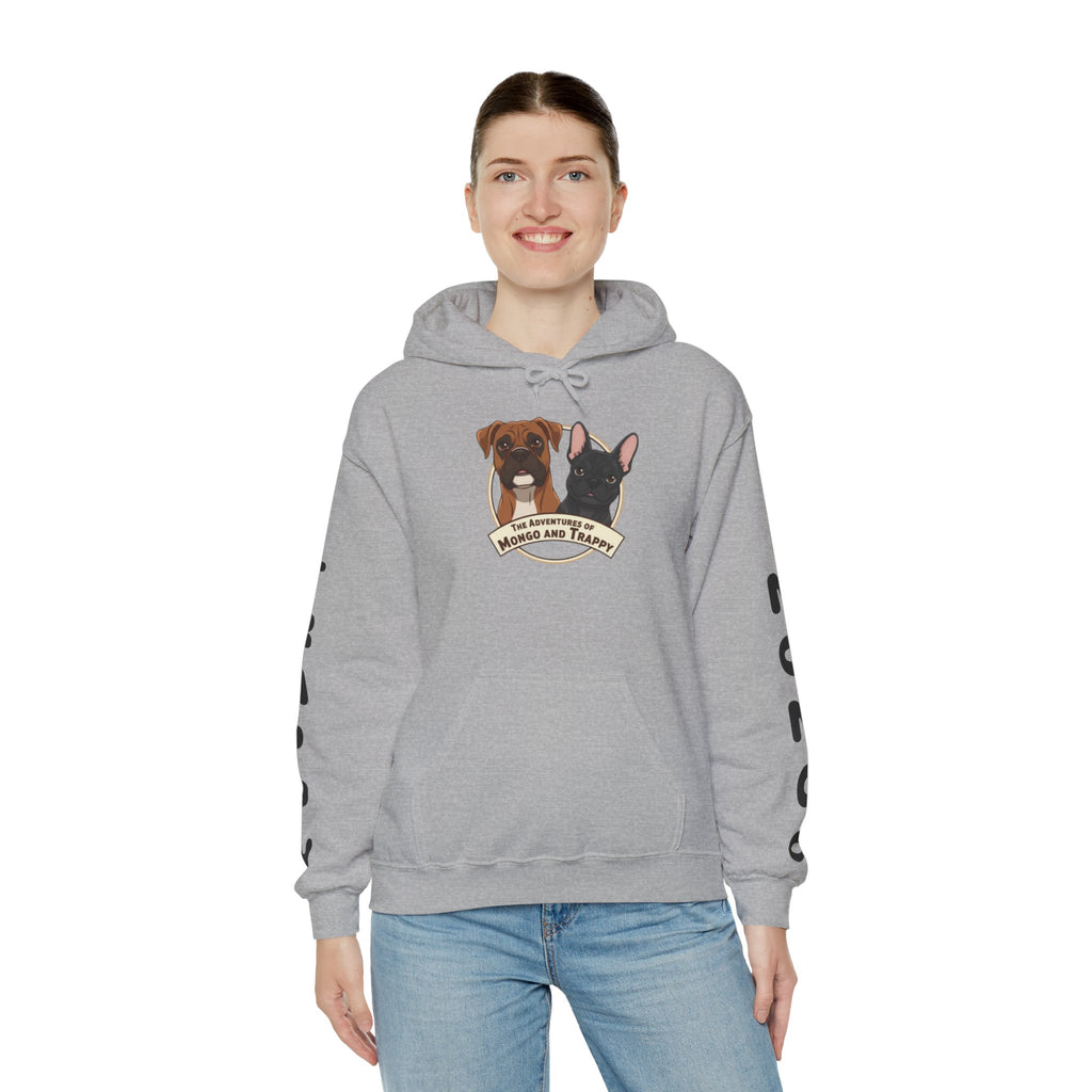 Dog Duo Hoodie — "Mongo and Trappy" Portrait Hoodie with QR Code