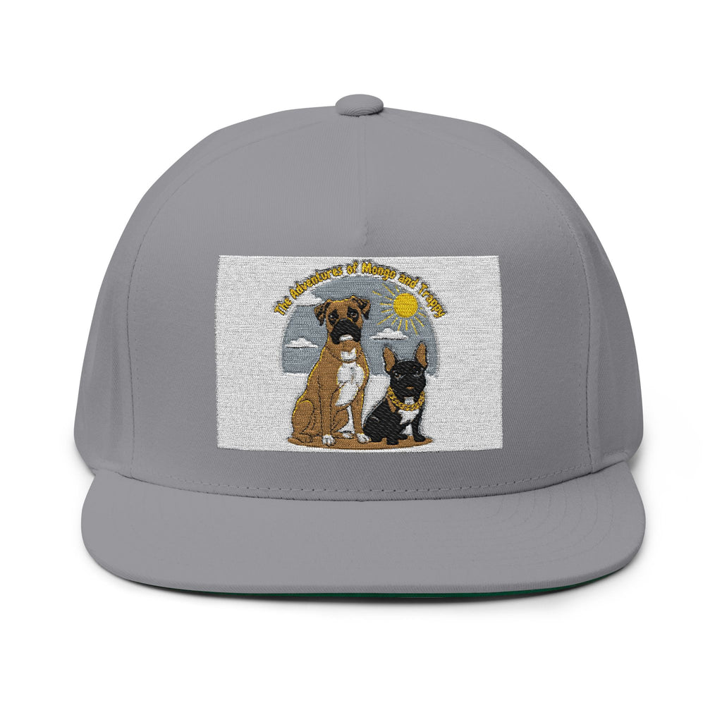 Embroidered Dog Duo Flat Bill Cap — "Mango & Troppy" Snapback