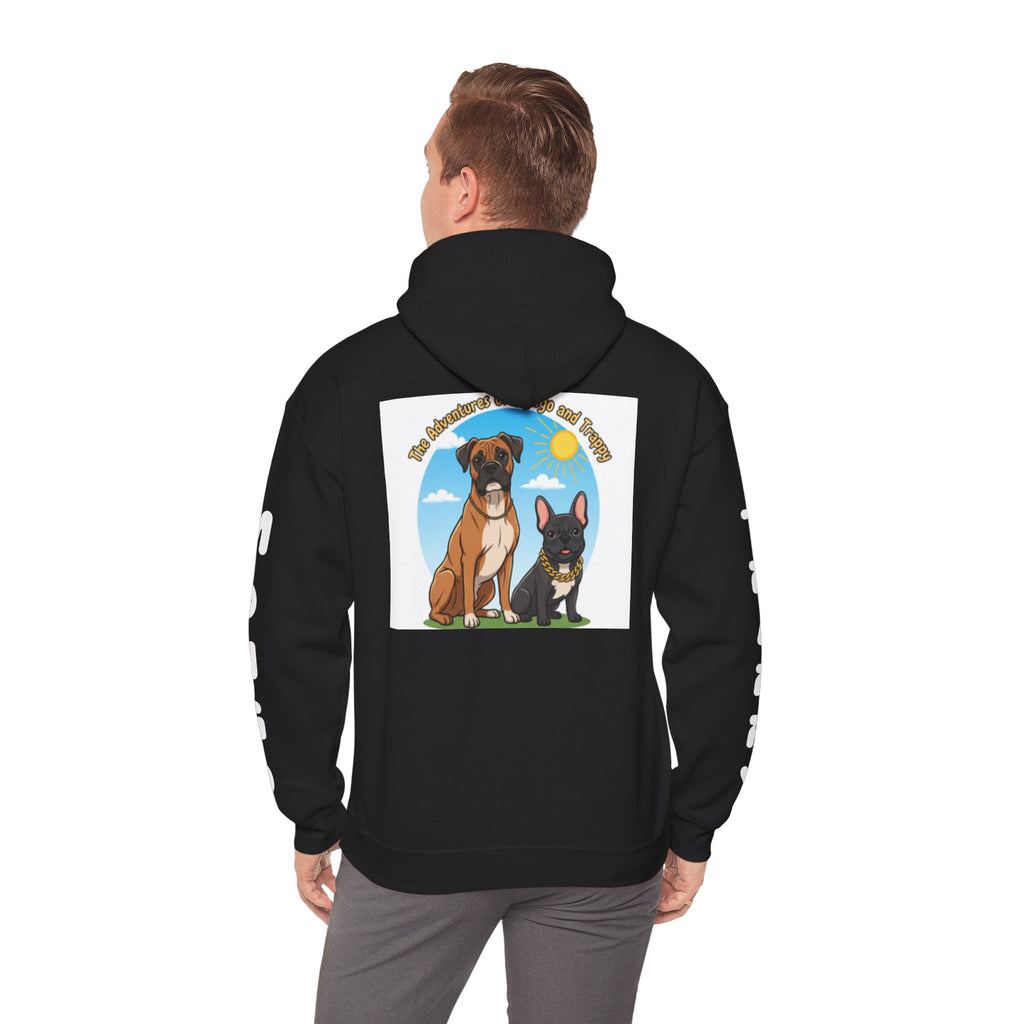 Dog Adventure Hoodie — "The Adventures of Mongo & Trappy" Graphic Hooded Sweatshirt