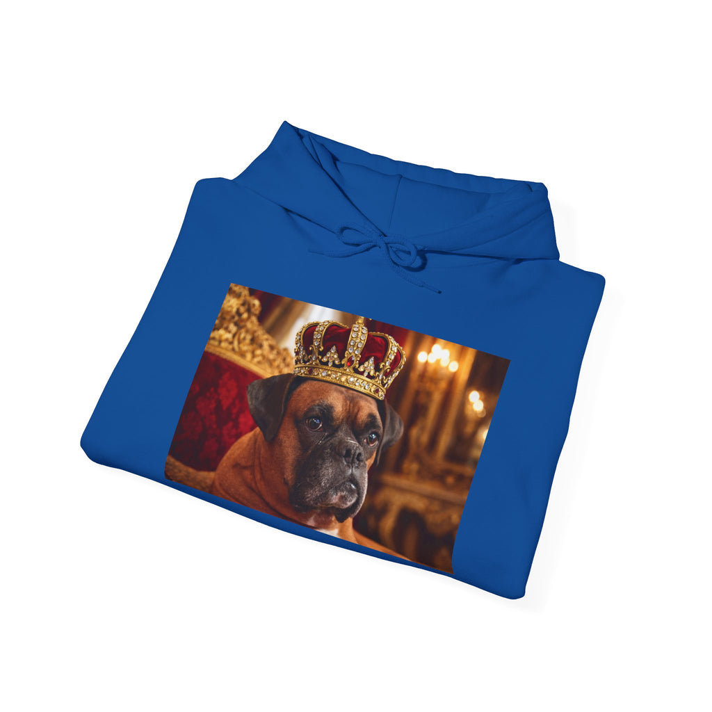 King Mungo Hoodie – Royal Dog Photo Pullover with 'Mungo' Sleeve Text