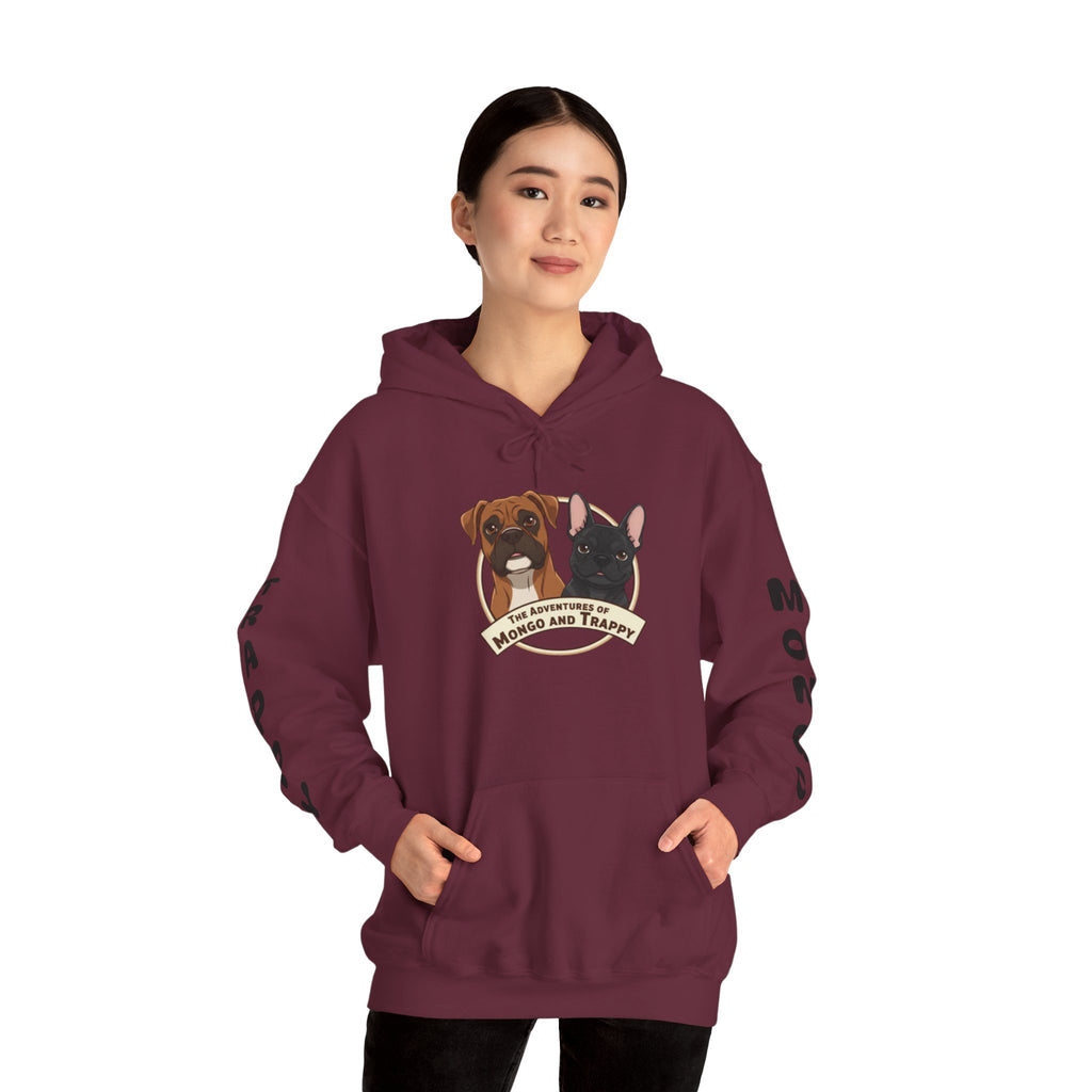 Dog Duo Hoodie — "Mongo and Trappy" Portrait Hoodie with QR Code