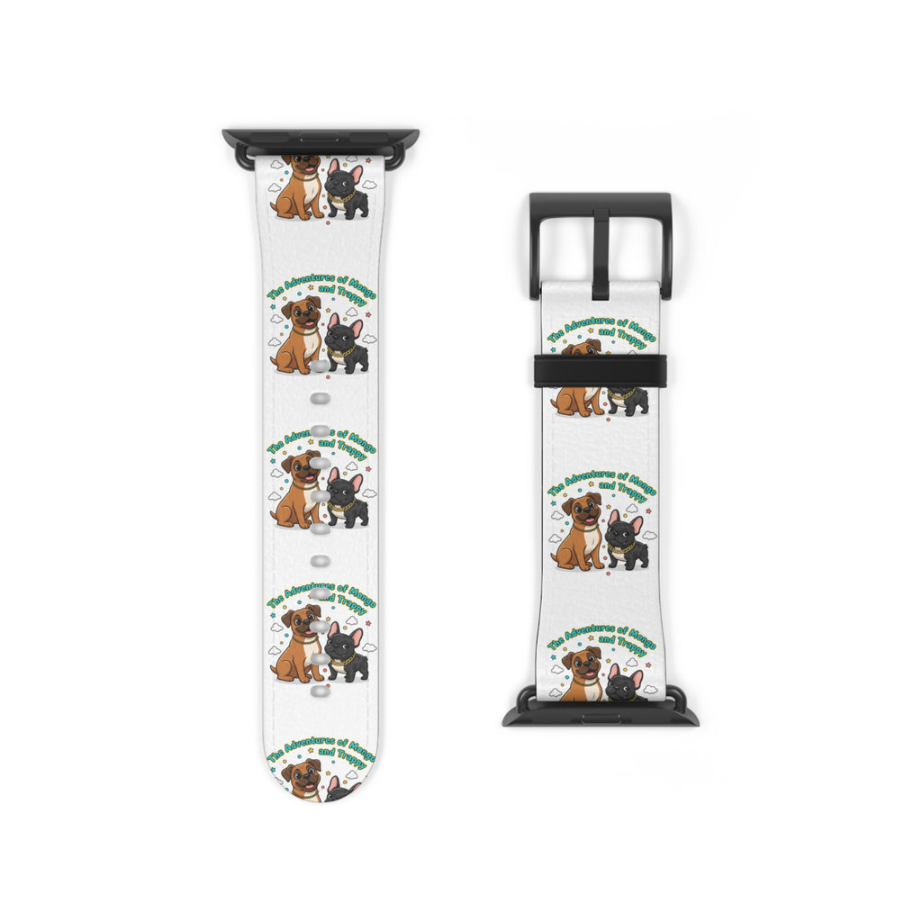 Dog Lover Watch Band — Cute Cartoon Dogs with 'A House is a Home with Dogs' Design