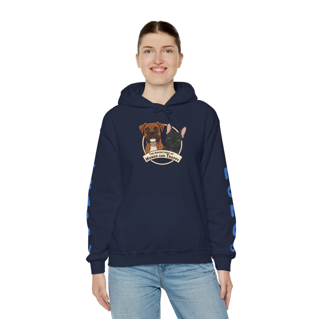 Dog Duo Hoodie — "Mongo and Trappy" Portrait Hoodie with QR Code