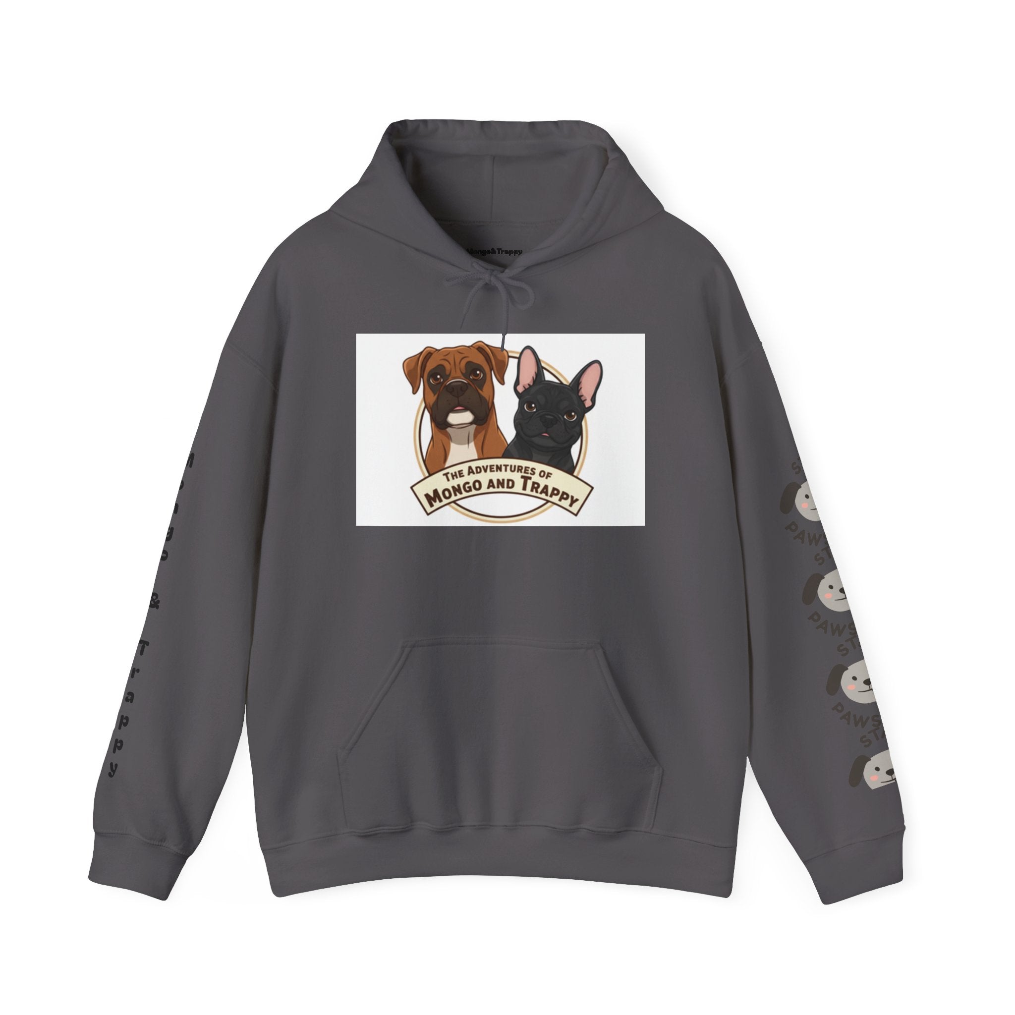 Stay Pawsitive Mongo and Trappy Dog Portrait Hoodie