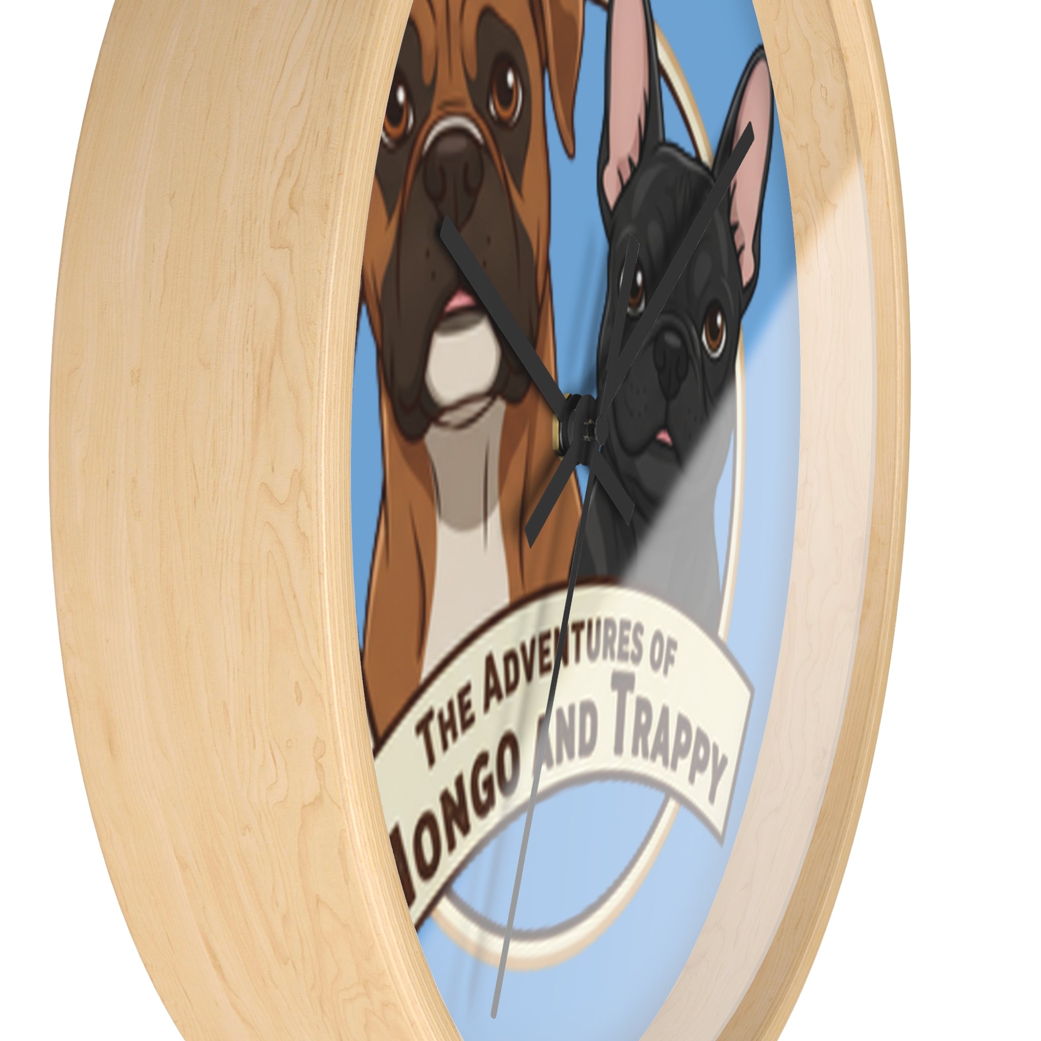 The Adventures of Mongo and Trappy Wall Clock — Cute Boxer & French Bulldog Pet Decor