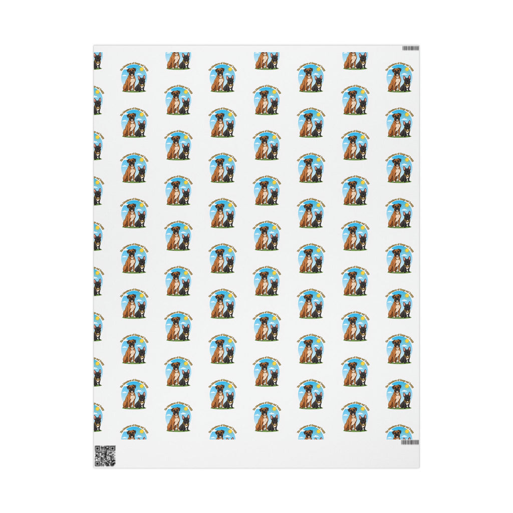 Gift Wrap Paper — Cute Dog Pattern with 'Dog Mom' Design