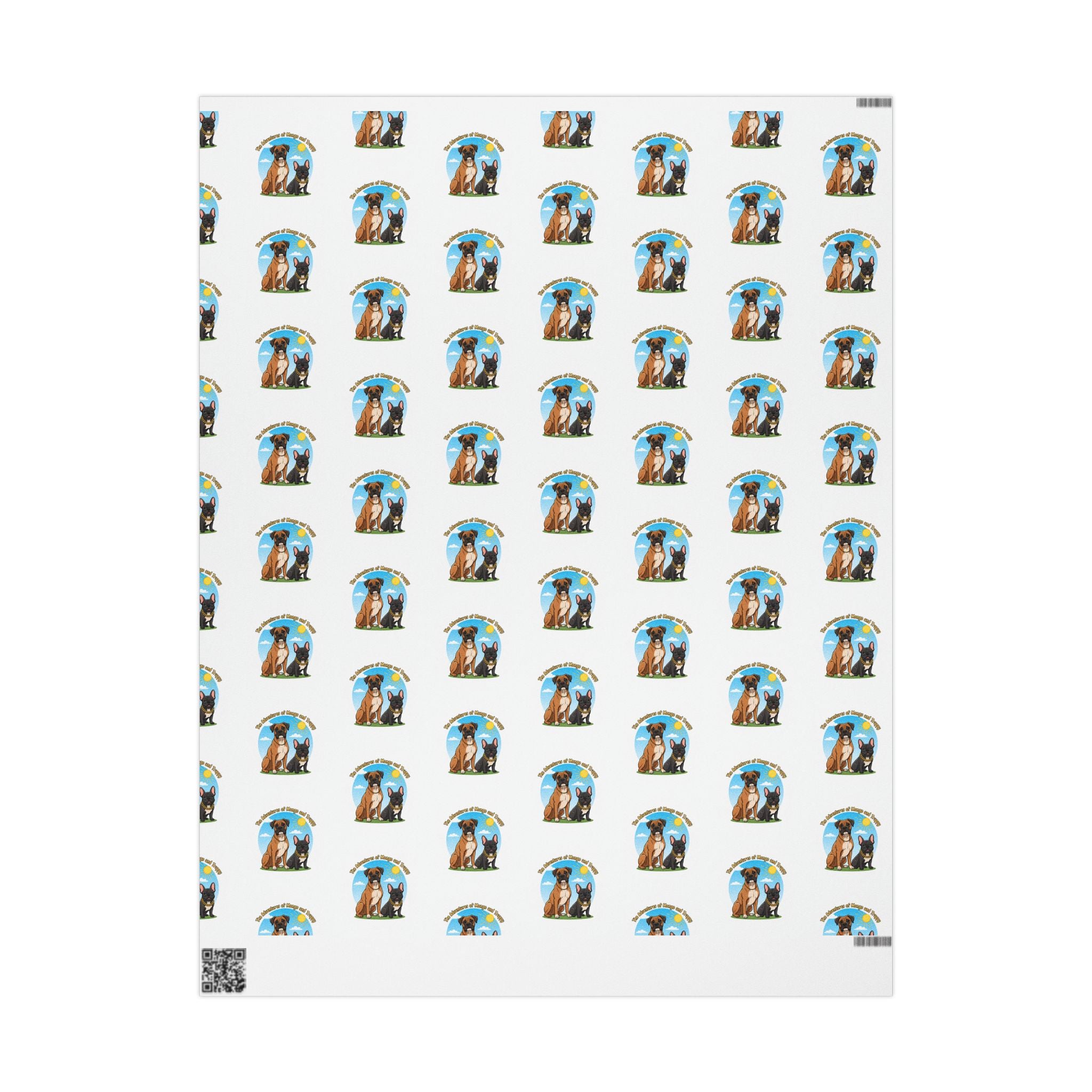 Gift Wrap Paper — Cute Dog Pattern with 'Dog Mom' Design