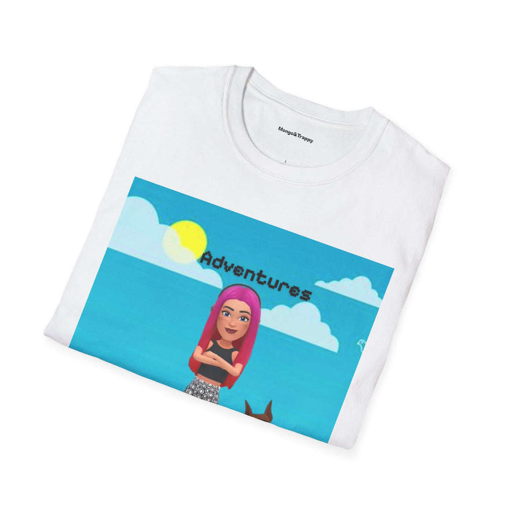 Adventure Graphic T-Shirt — “Adventures of Mongo & Trappy” with Back QR Code