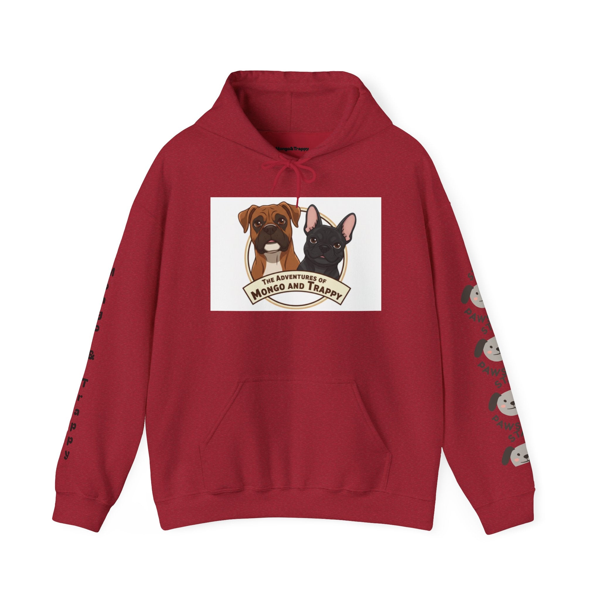Stay Pawsitive Mongo and Trappy Dog Portrait Hoodie