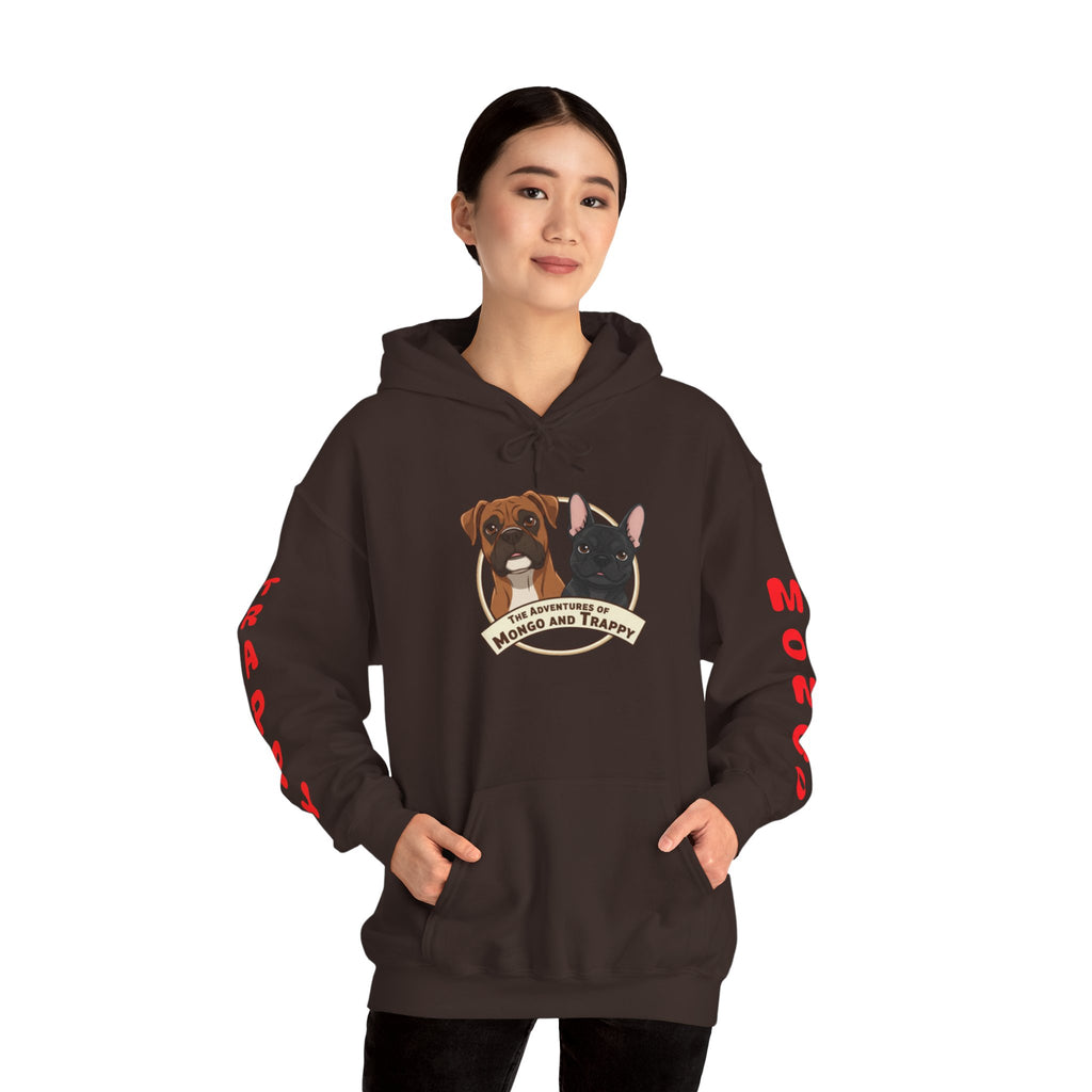 Dog Duo Hoodie — "Mongo and Trappy" Portrait Hoodie with QR Code