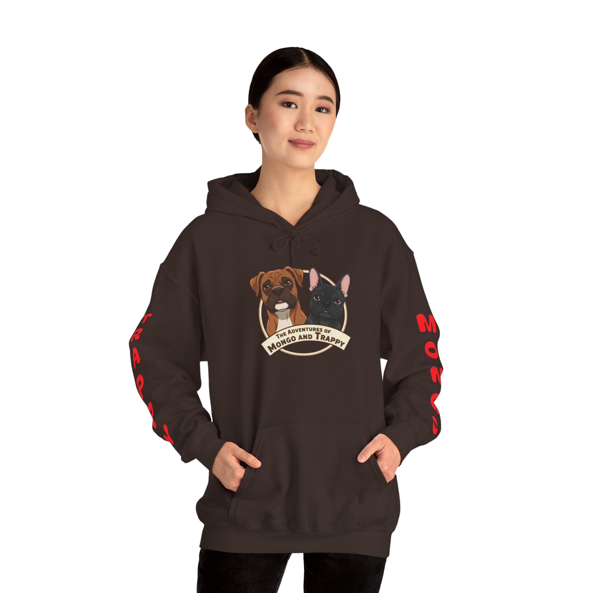 Dog Duo Hoodie — "Mongo and Trappy" Portrait Hoodie with QR Code