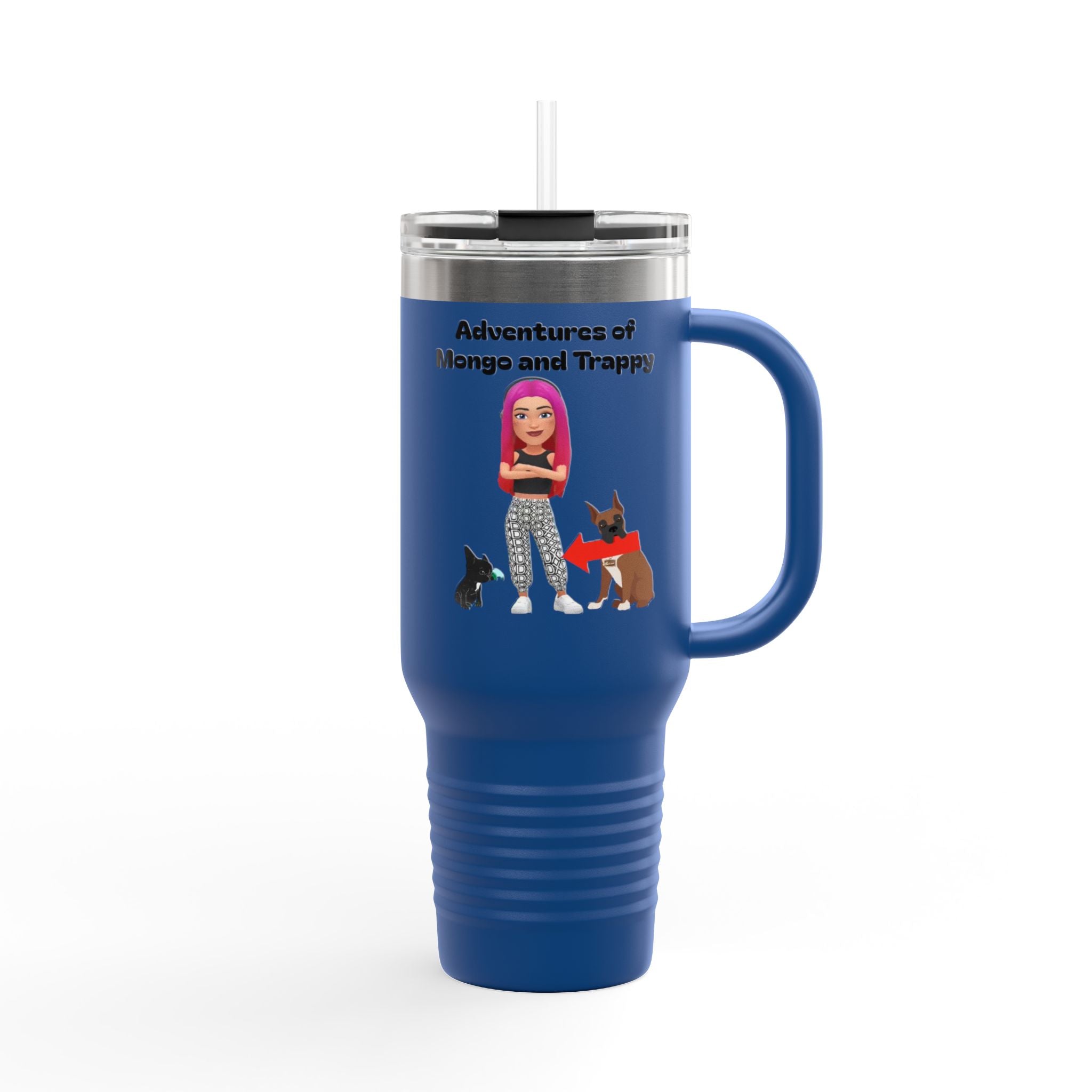 40oz Insulated Travel Mug — Adventures of Mongo and Trappy Personalized Pet & Owner Tumbler