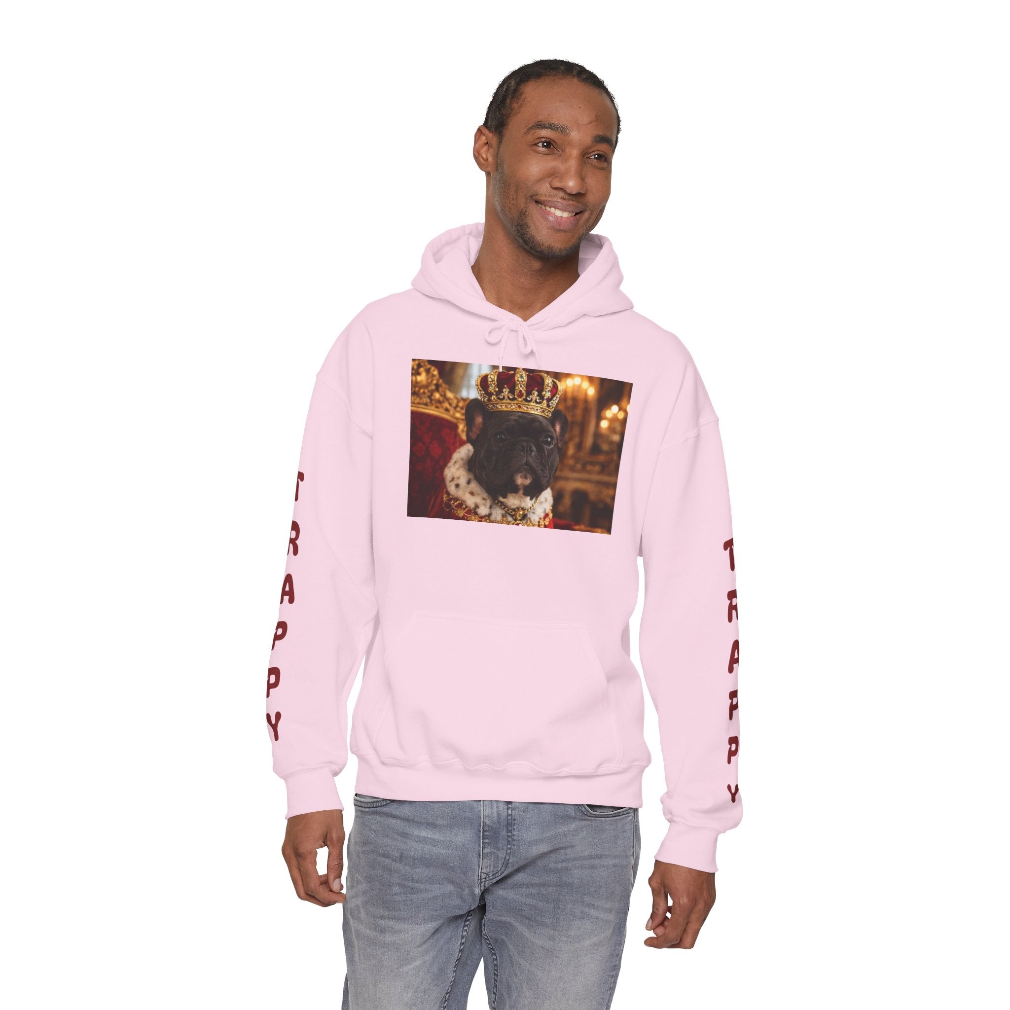 King Tuffy Crowned Dog Hoodie — Royal Dog Portrait Sweatshirt