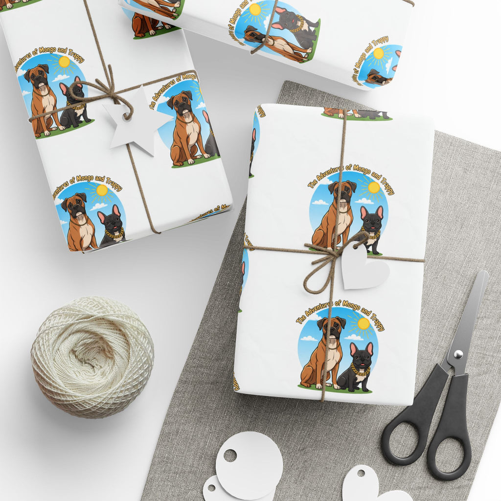 Gift Wrap Paper — Cute Dog Pattern with 'Dog Mom' Design