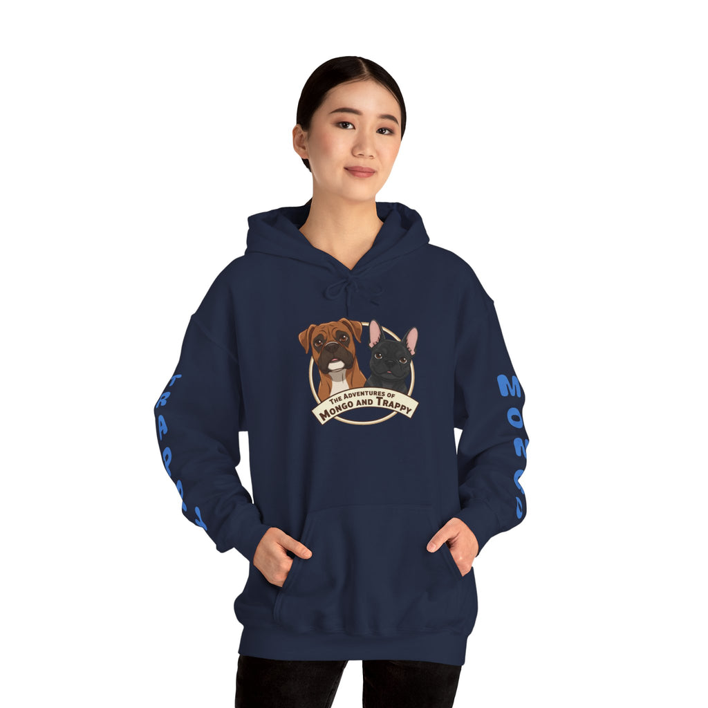 Dog Duo Hoodie — "Mongo and Trappy" Portrait Hoodie with QR Code