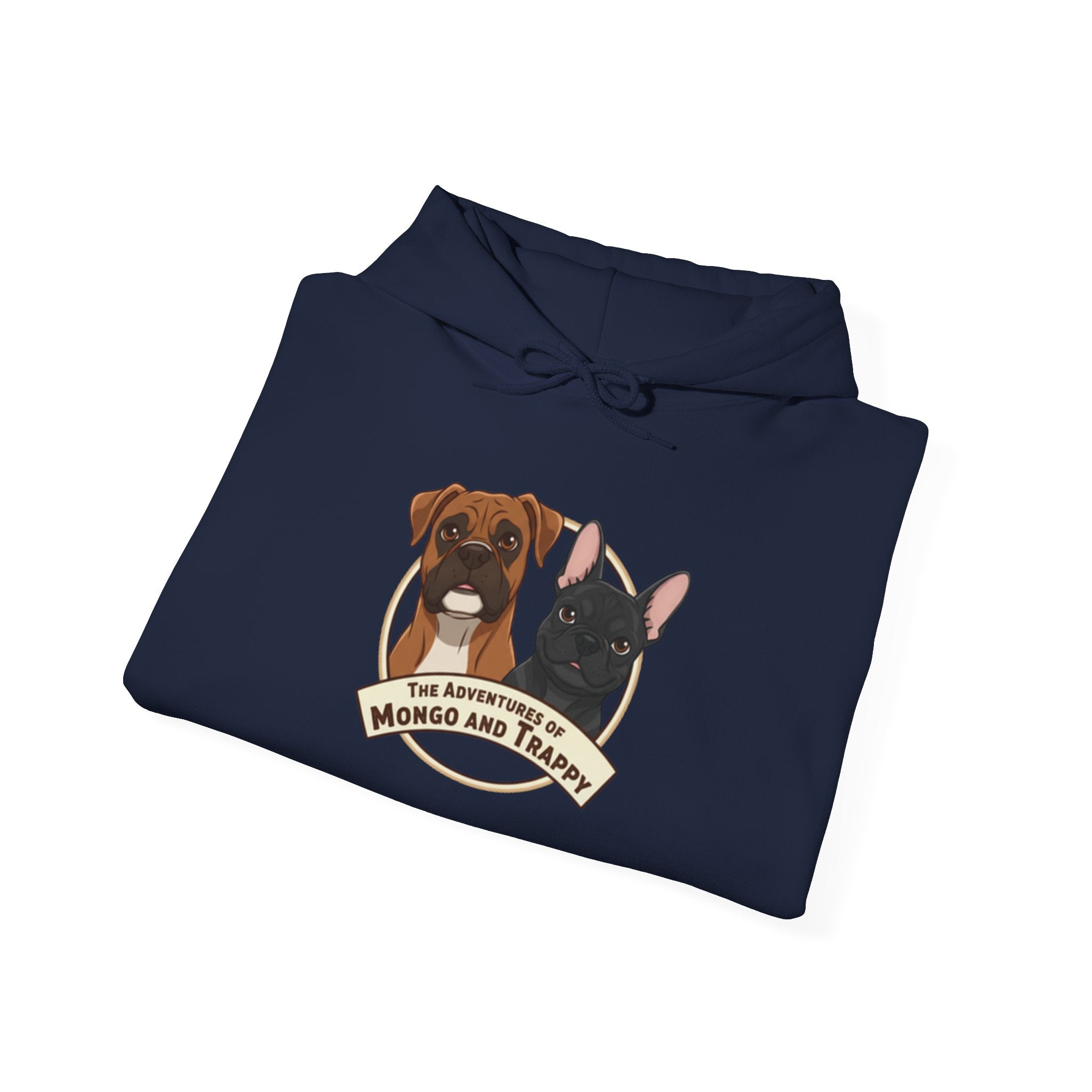 Dog Duo Hoodie — "Mongo and Trappy" Portrait Hoodie with QR Code