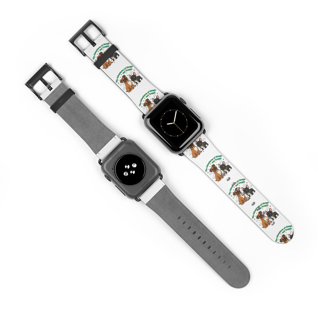 Dog Lover Watch Band — Cute Cartoon Dogs with 'A House is a Home with Dogs' Design