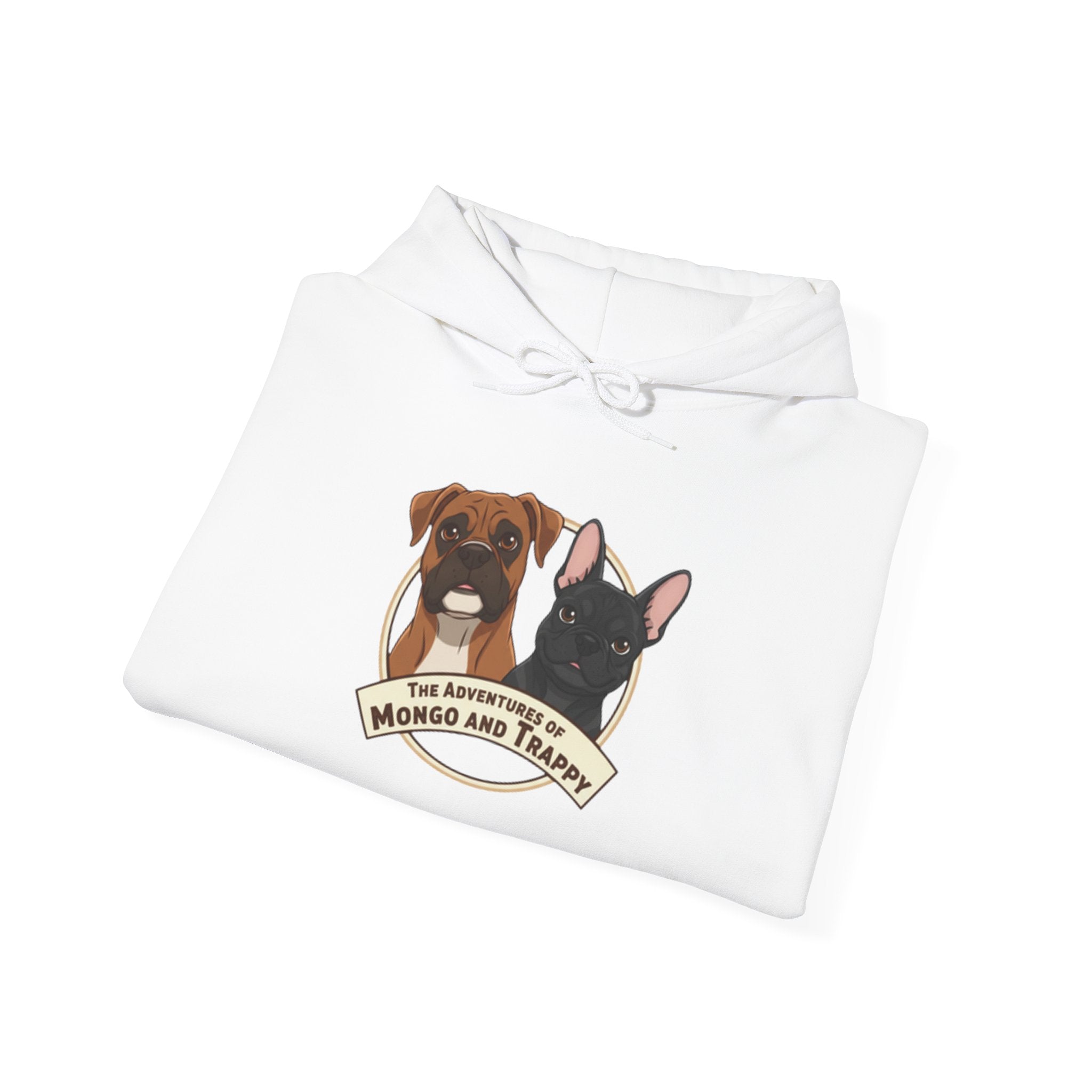 Dog Duo Hoodie — "Mongo and Trappy" Portrait Hoodie with QR Code