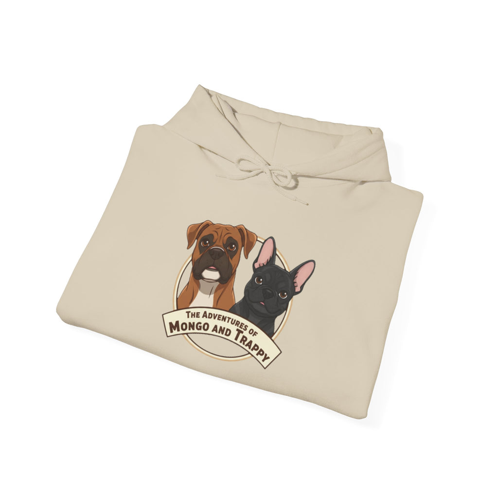Dog Duo Hoodie — "Mongo and Trappy" Portrait Hoodie with QR Code