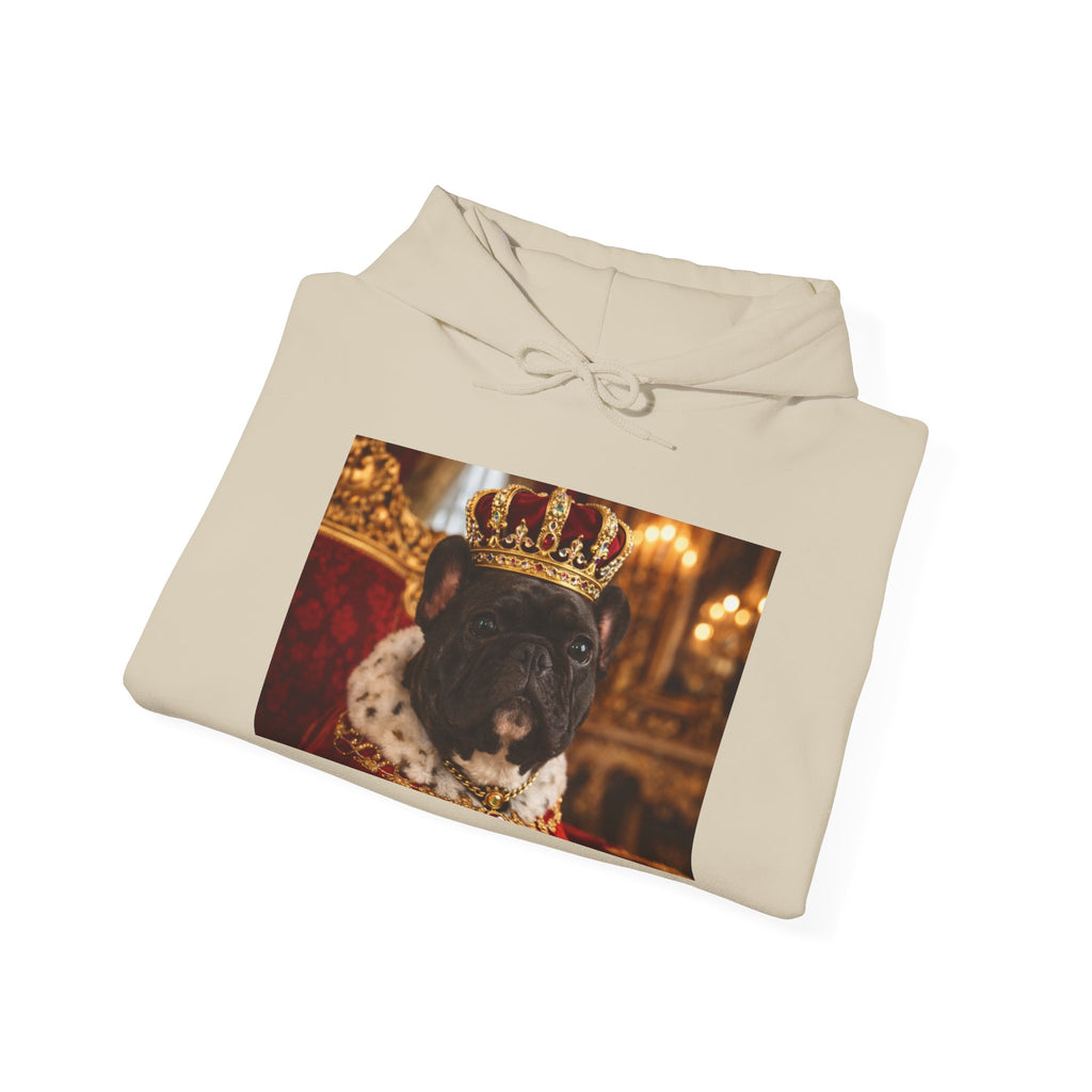 King Tuffy Crowned Dog Hoodie — Royal Dog Portrait Sweatshirt