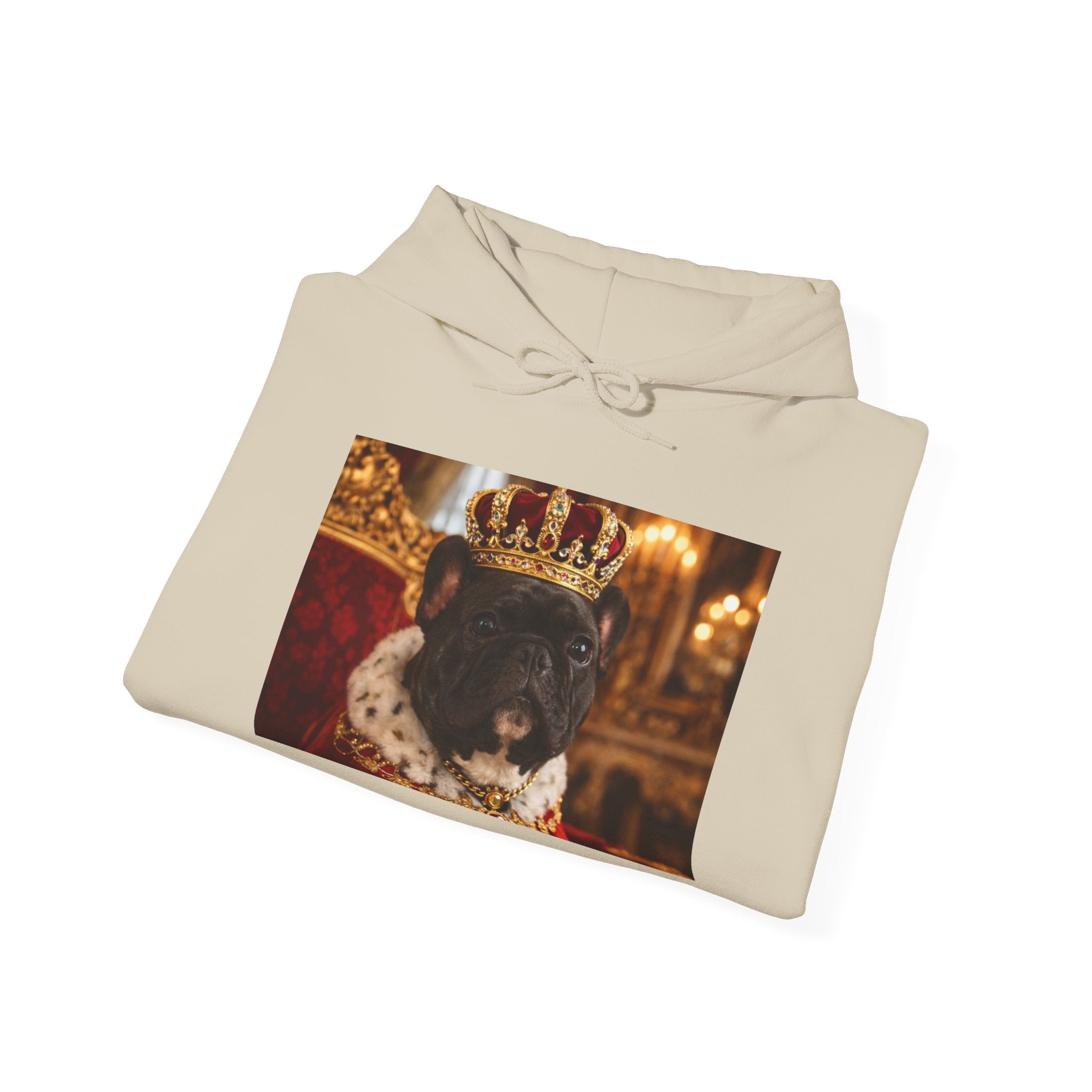 King Tuffy Crowned Dog Hoodie — Royal Dog Portrait Sweatshirt